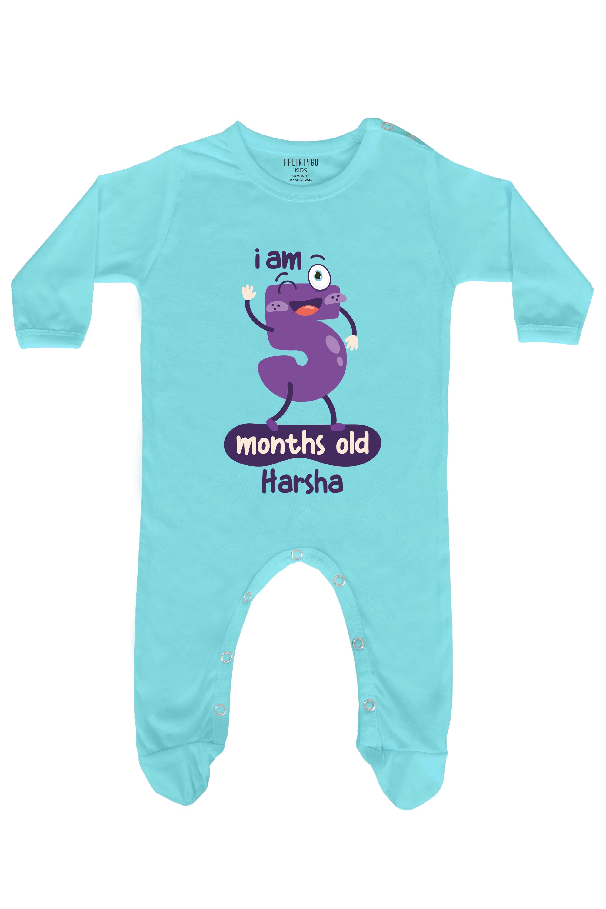 Five Month Milestone Baby Romper | Onesies w/ Custom Name