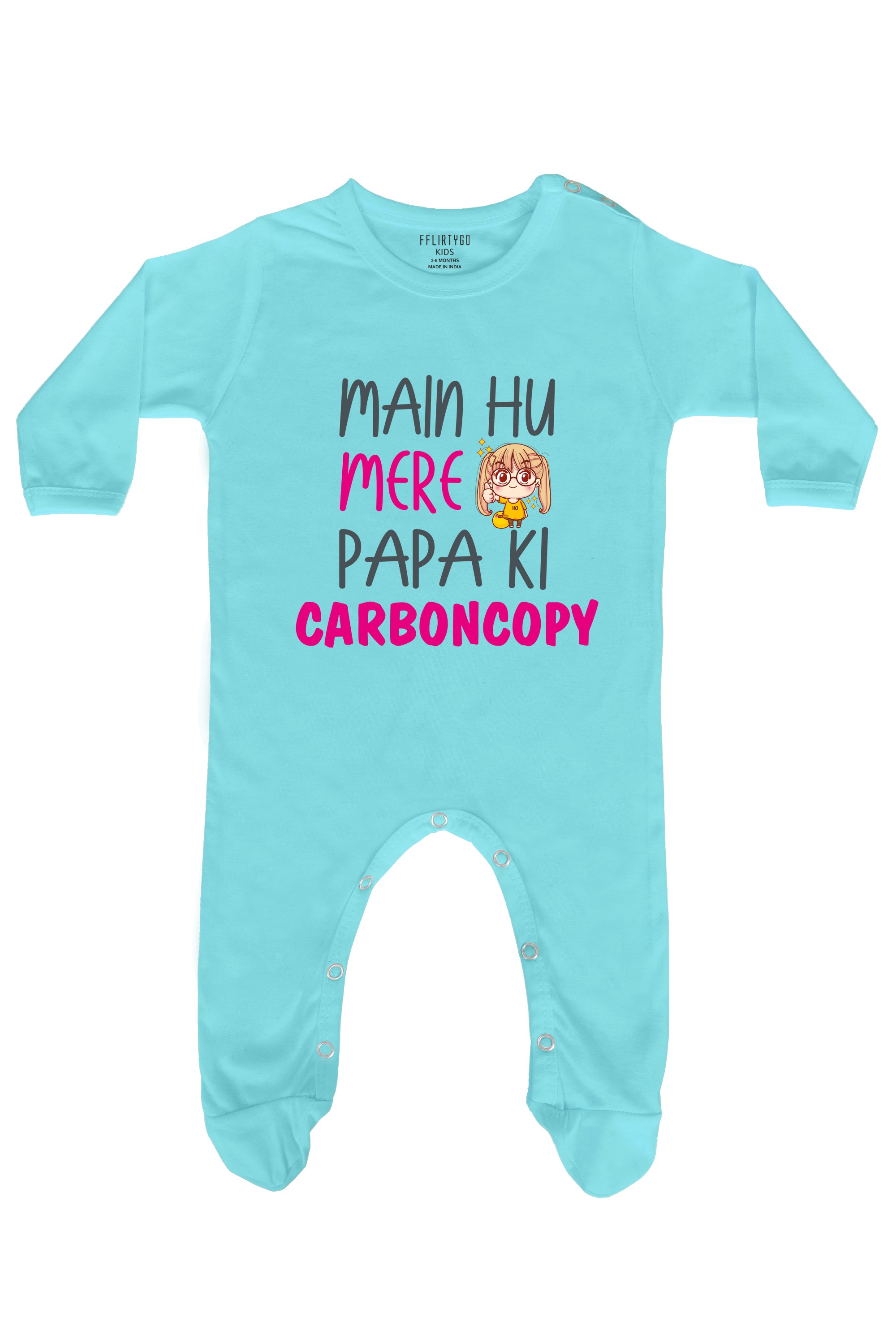 Main Hu Mere Papa Ki Carboncopy Girl Baby Romper | Onesies