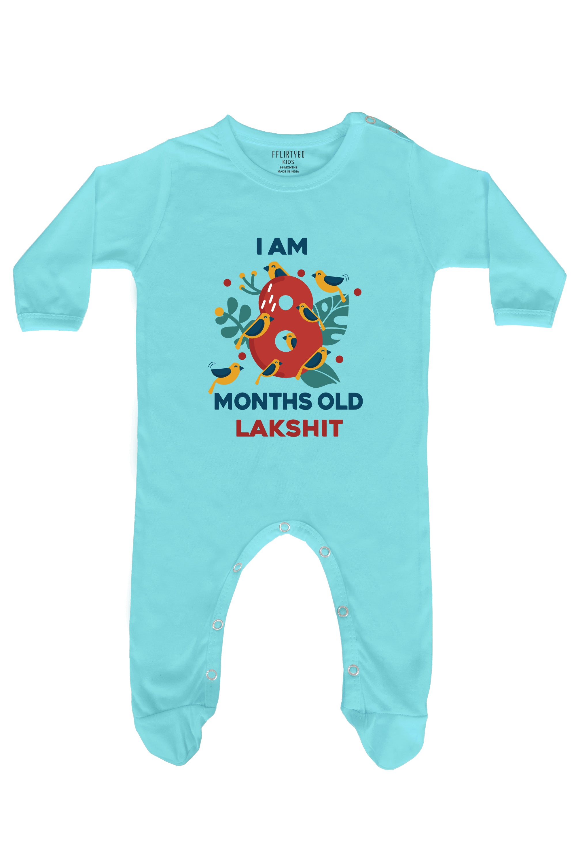 Eight Month Birthday Baby Romper | Onesies w/ Custom Name