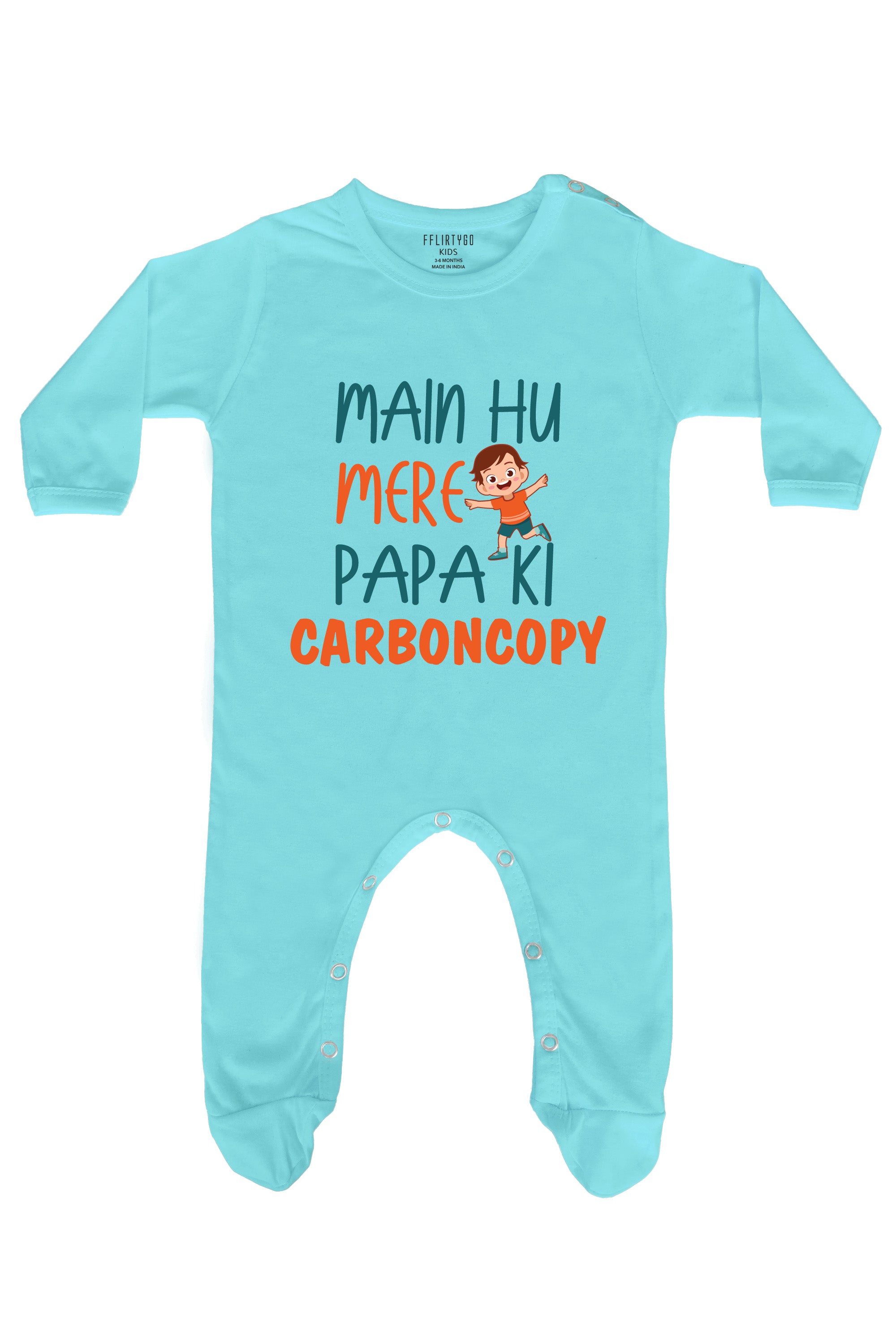 Main Hu Mere Papa Ki Carboncopy Boy Baby Romper | Onesies