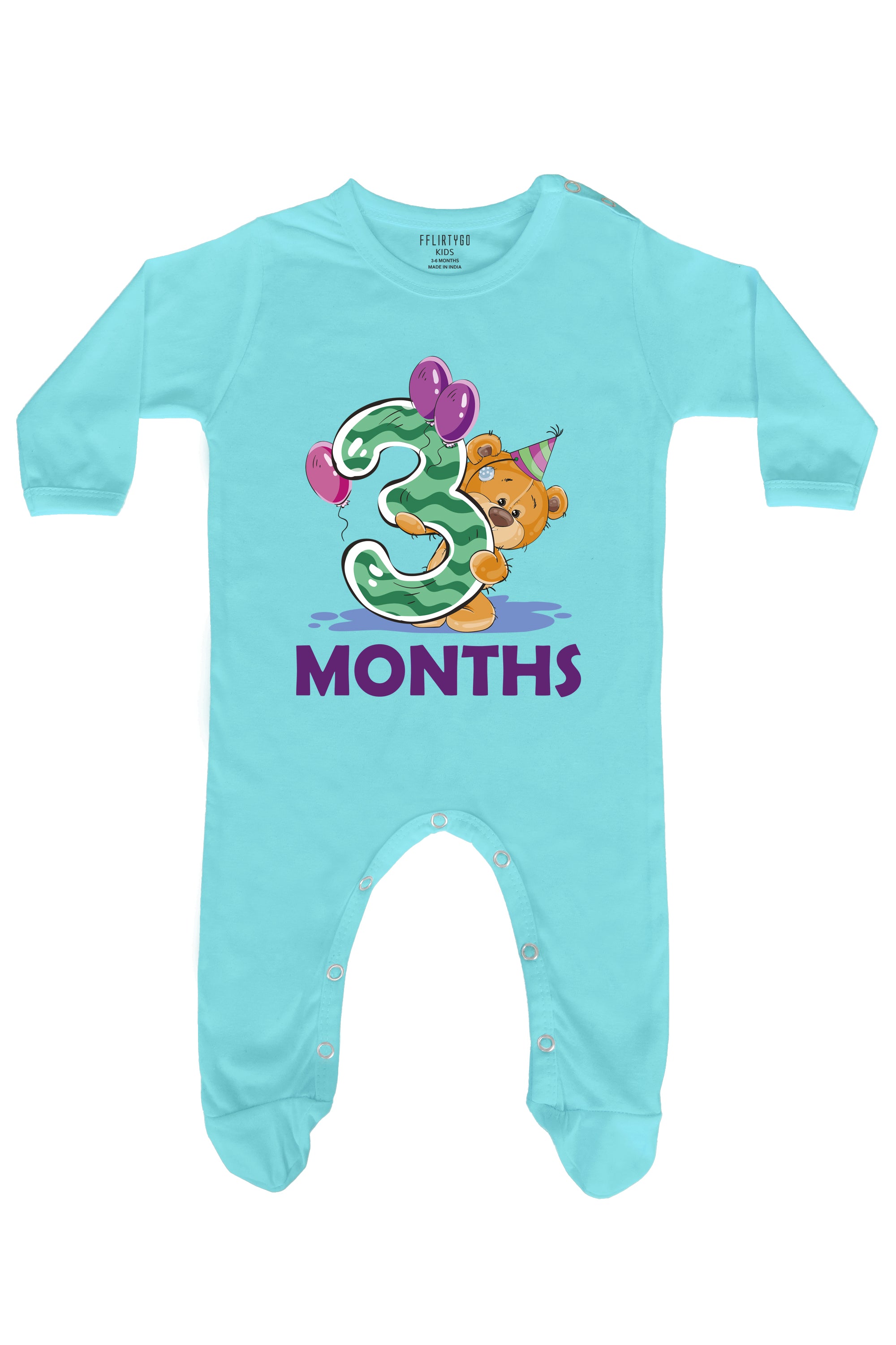 Three Months Milestone - Teddy Baby Romper | Onesies