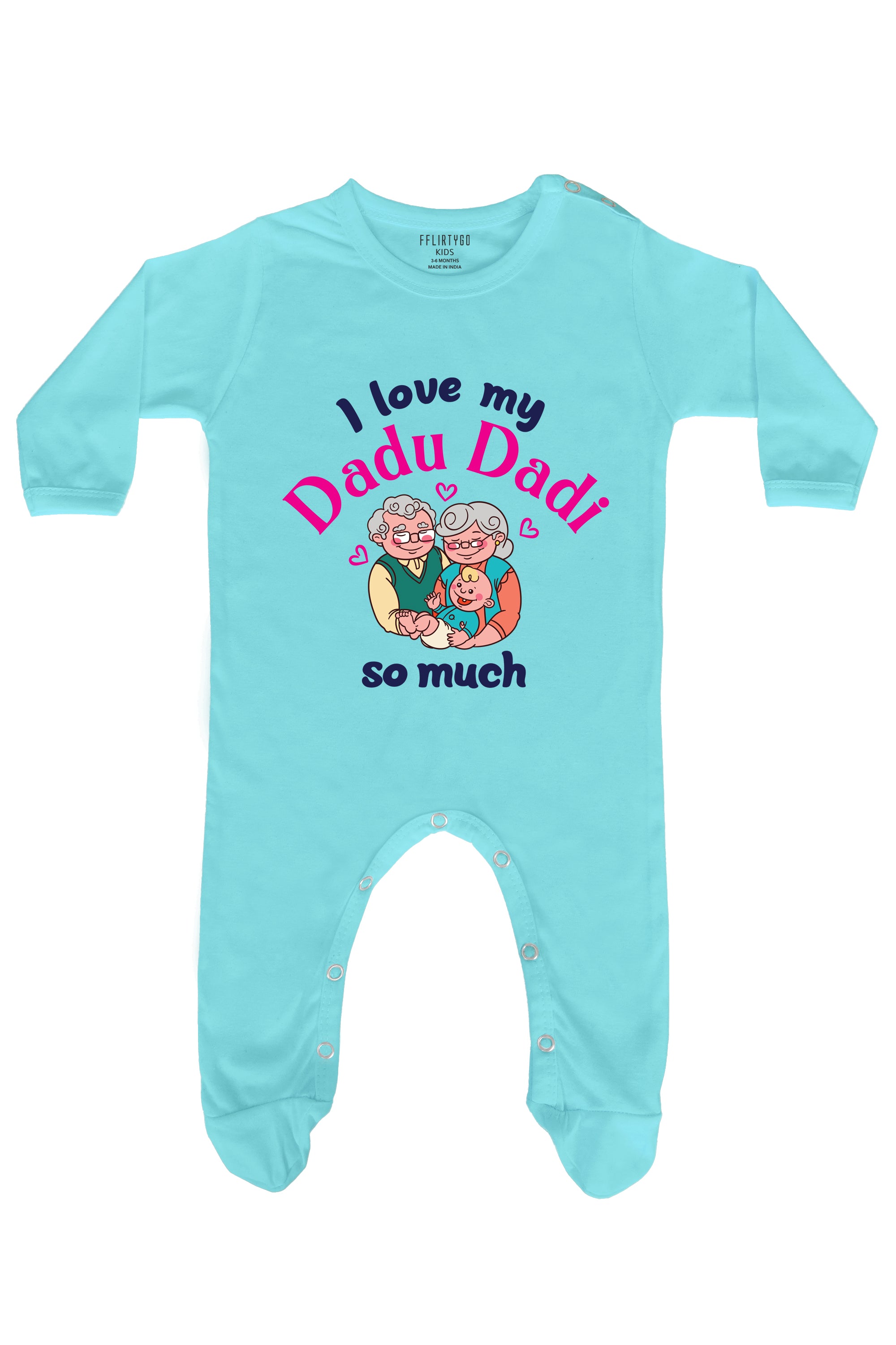 I Love My Dadu Dadi So Much Baby Romper | Onesies