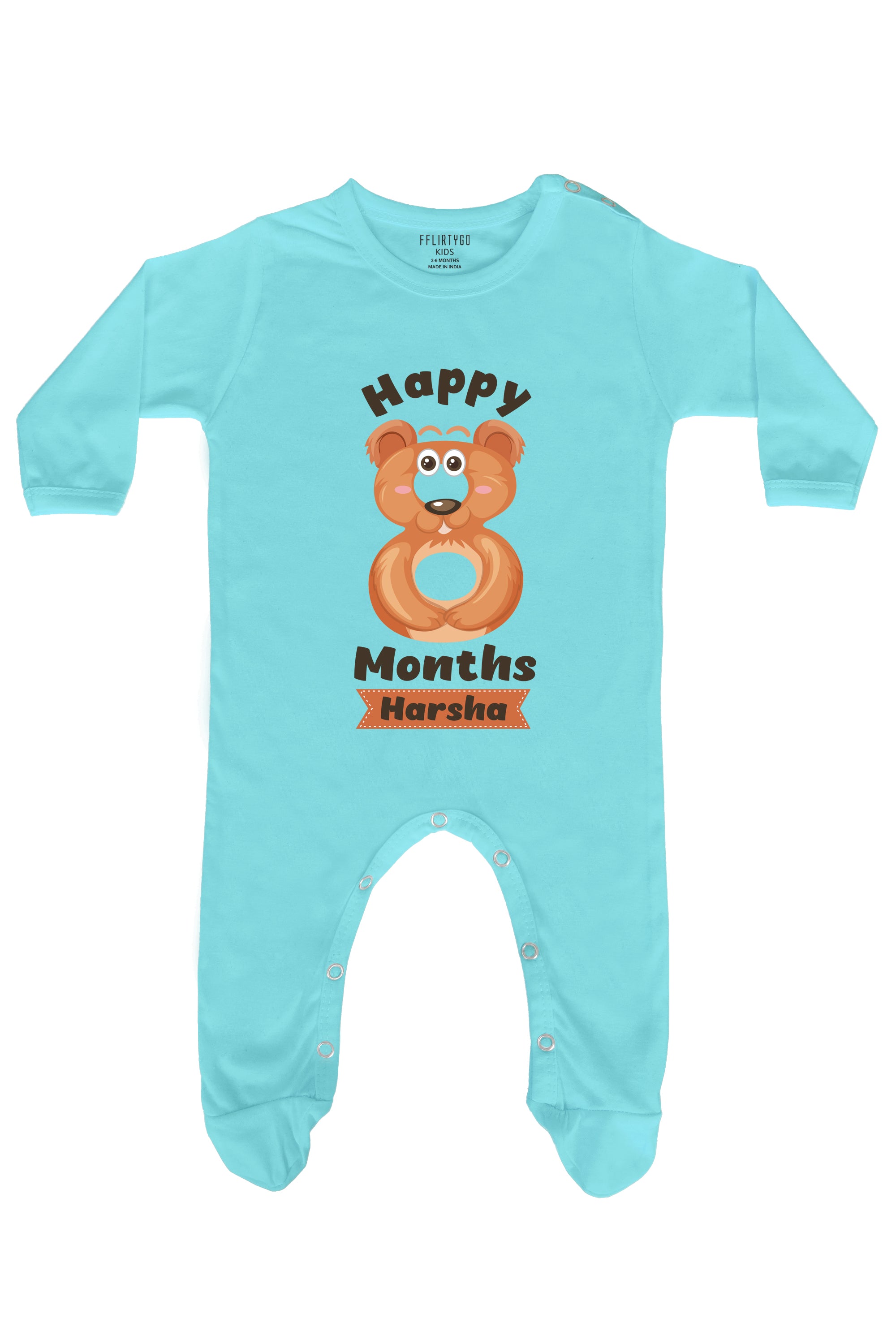 Eight Month Milestone Baby Romper | Onesies w/ Custom Name