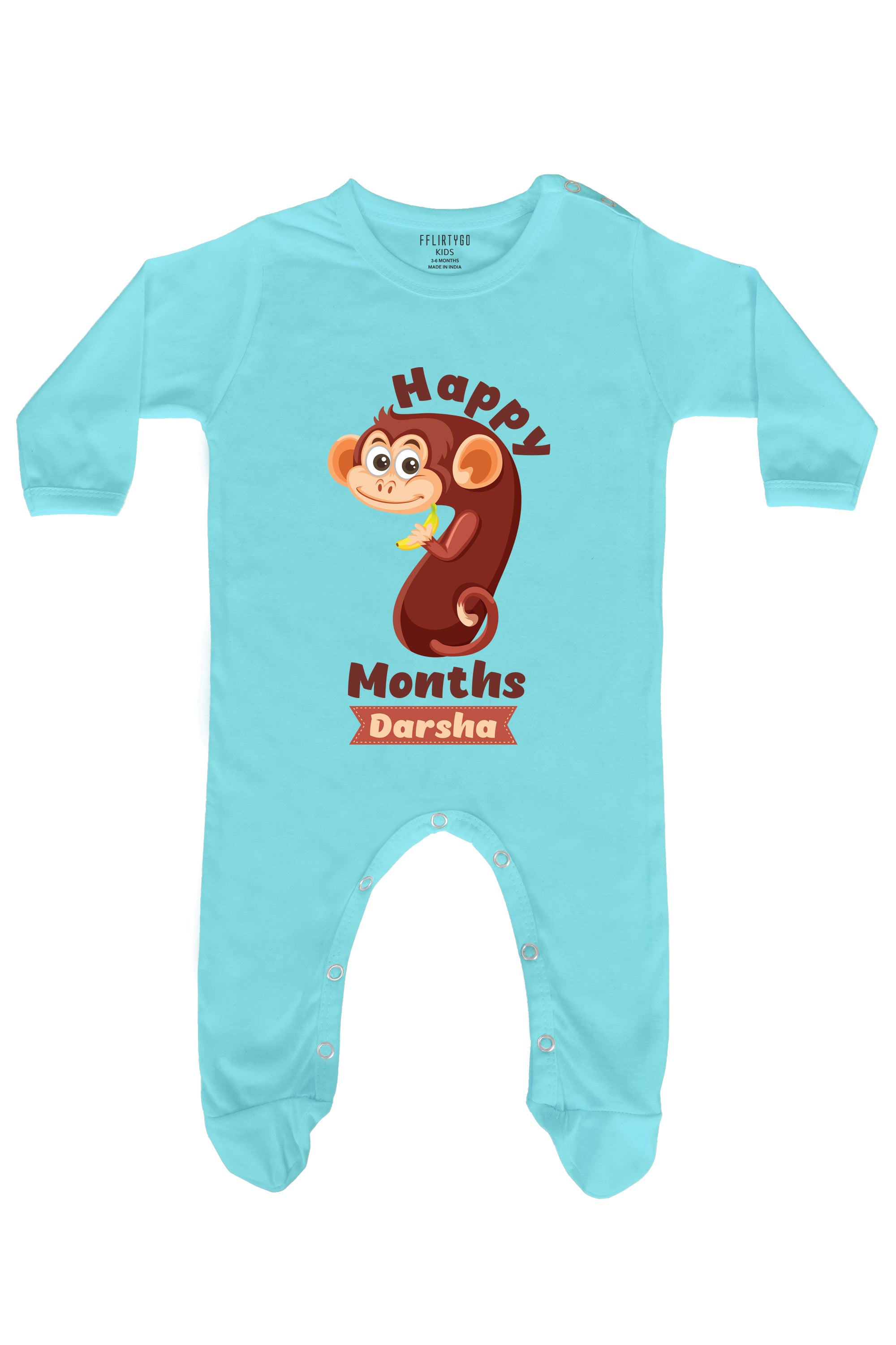 Seven Month Milestone Baby Romper | Onesies w/ Custom Name