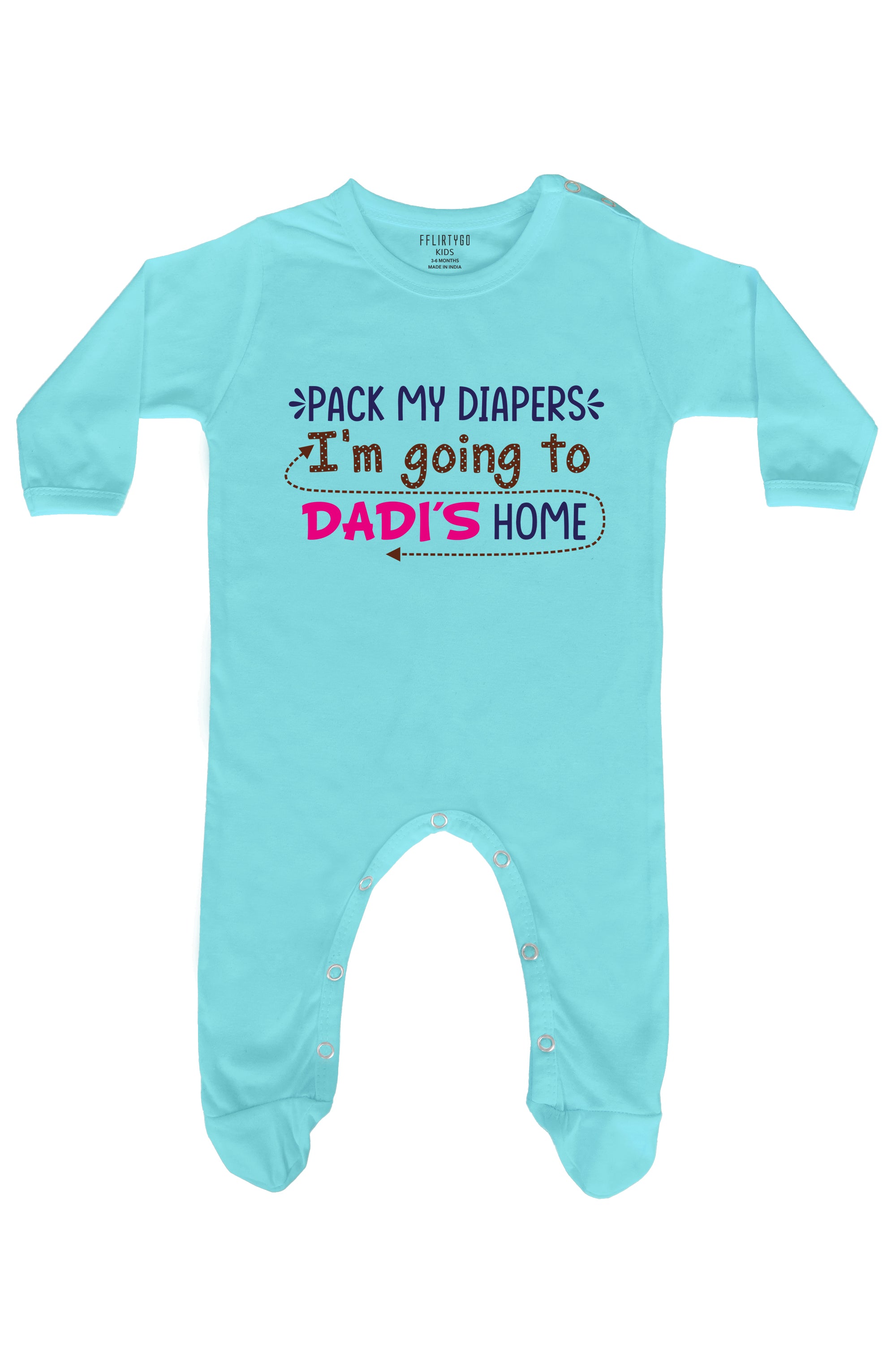 Pack My Diapers I'M Going To Dadi's Home Baby Romper | Onesies