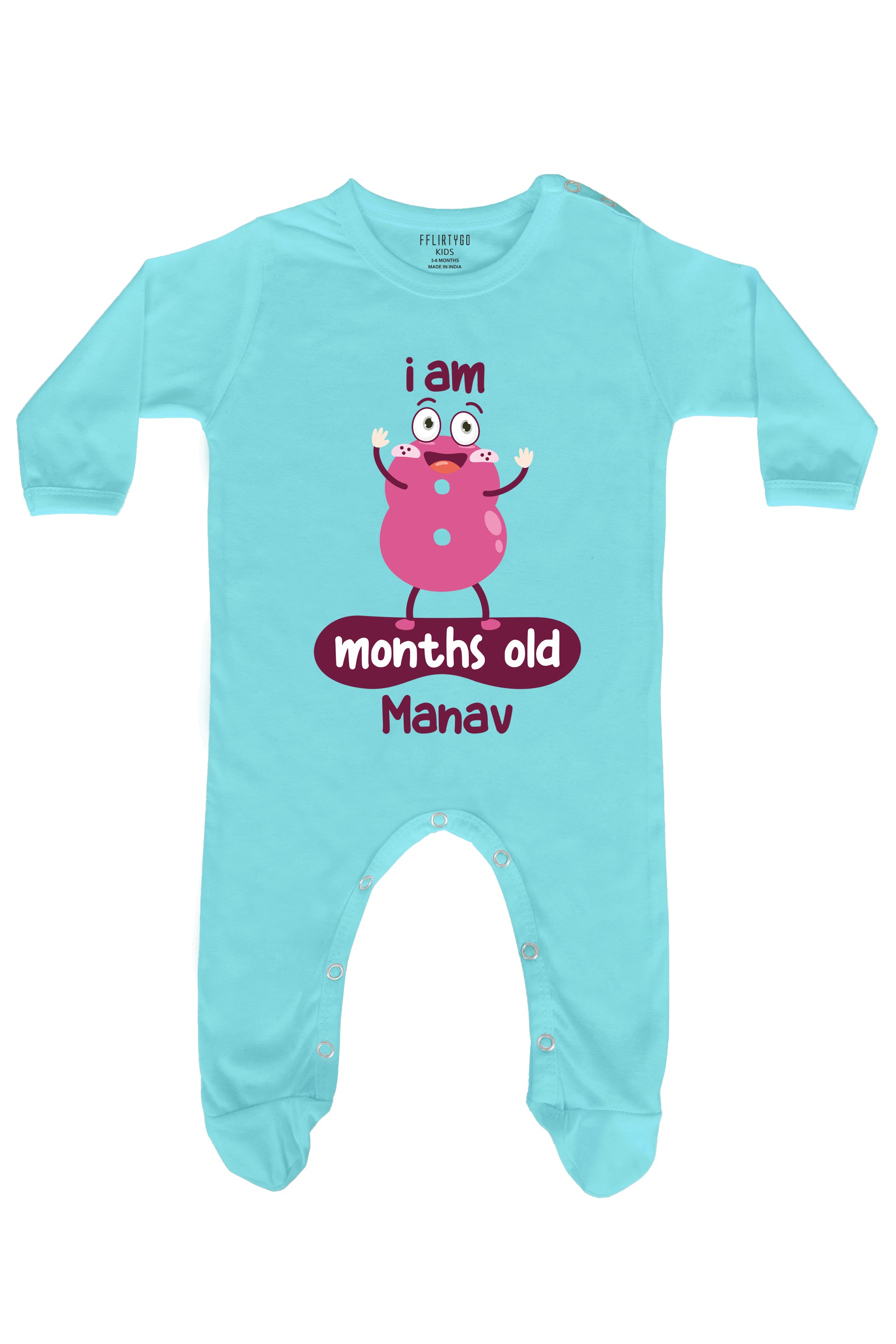 Eight Months Milestone Baby Romper | Onesies w/ Custom Name