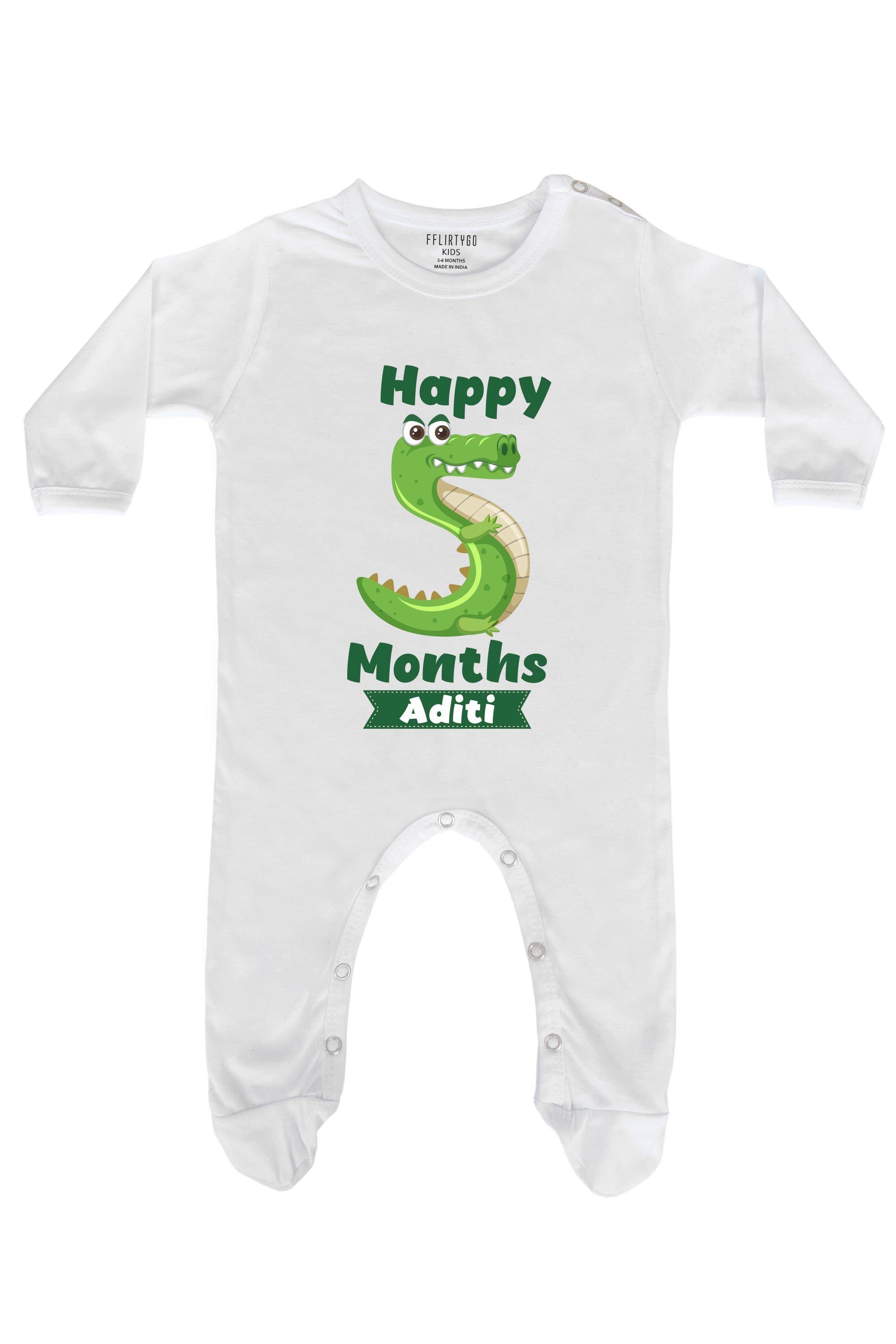 Five Month Milestone Baby Romper | Onesies w/ Custom Name