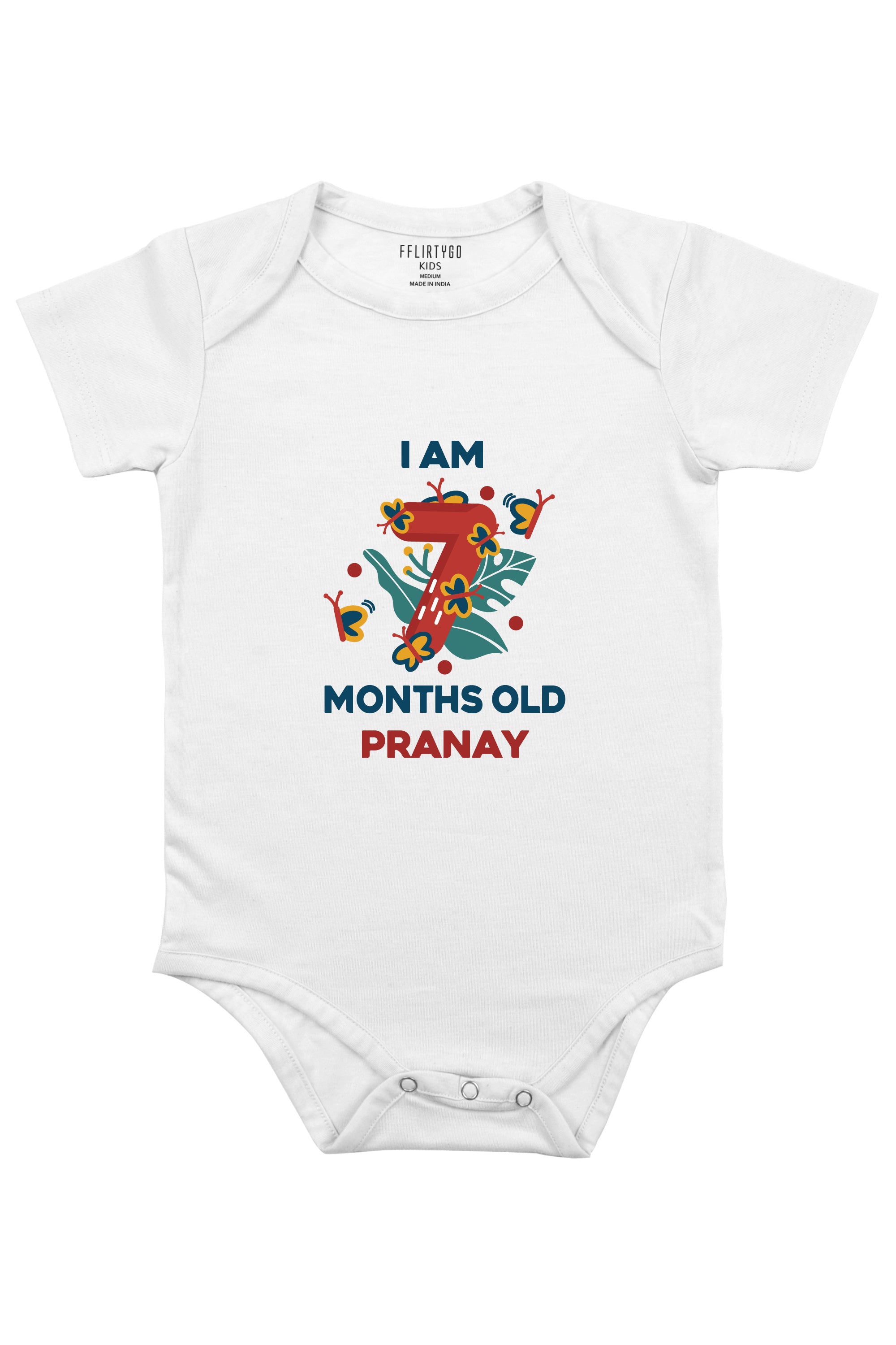 Seven Month Birthday Baby Romper | Onesies w/ Custom Name