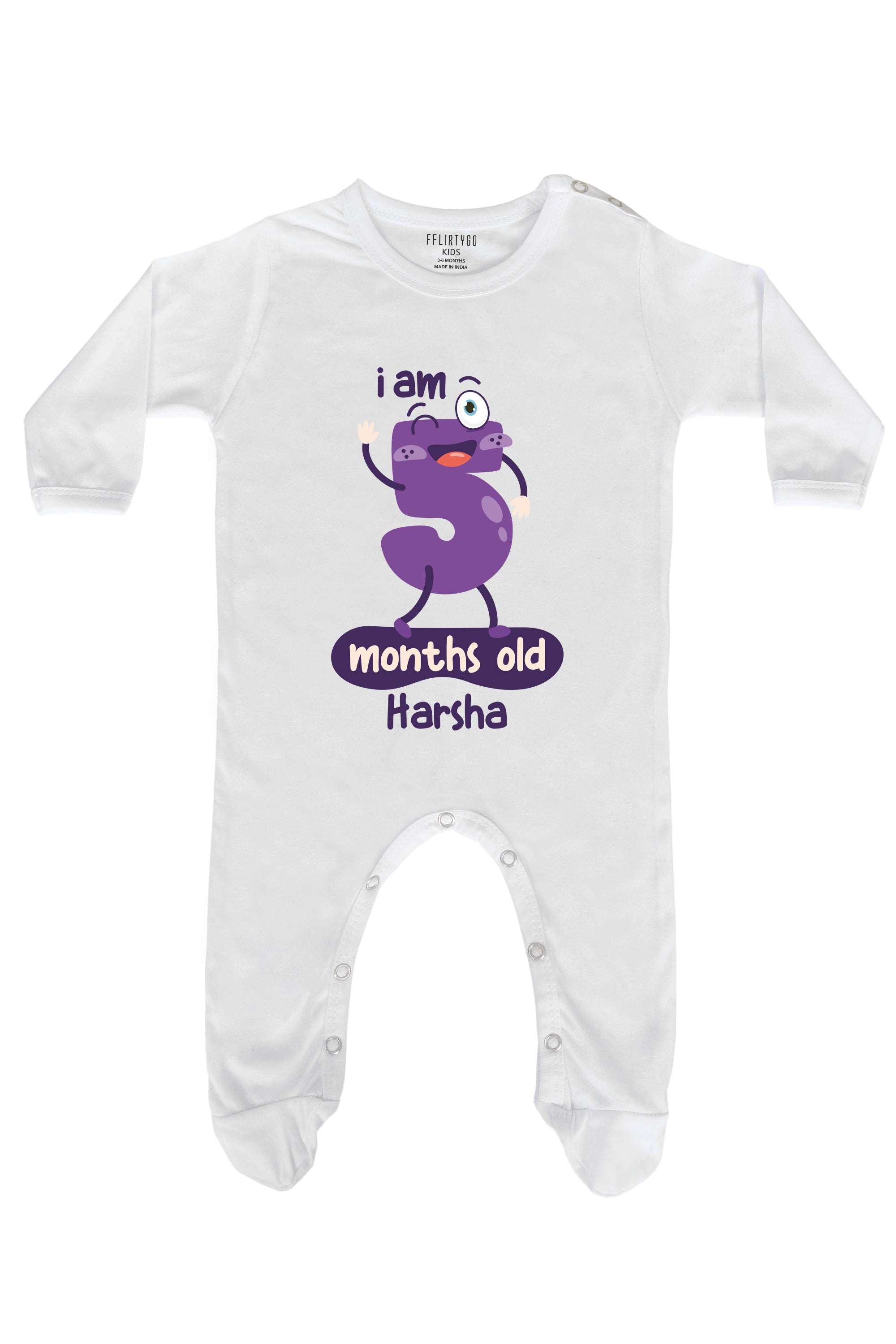 Five Month Milestone Baby Romper | Onesies w/ Custom Name