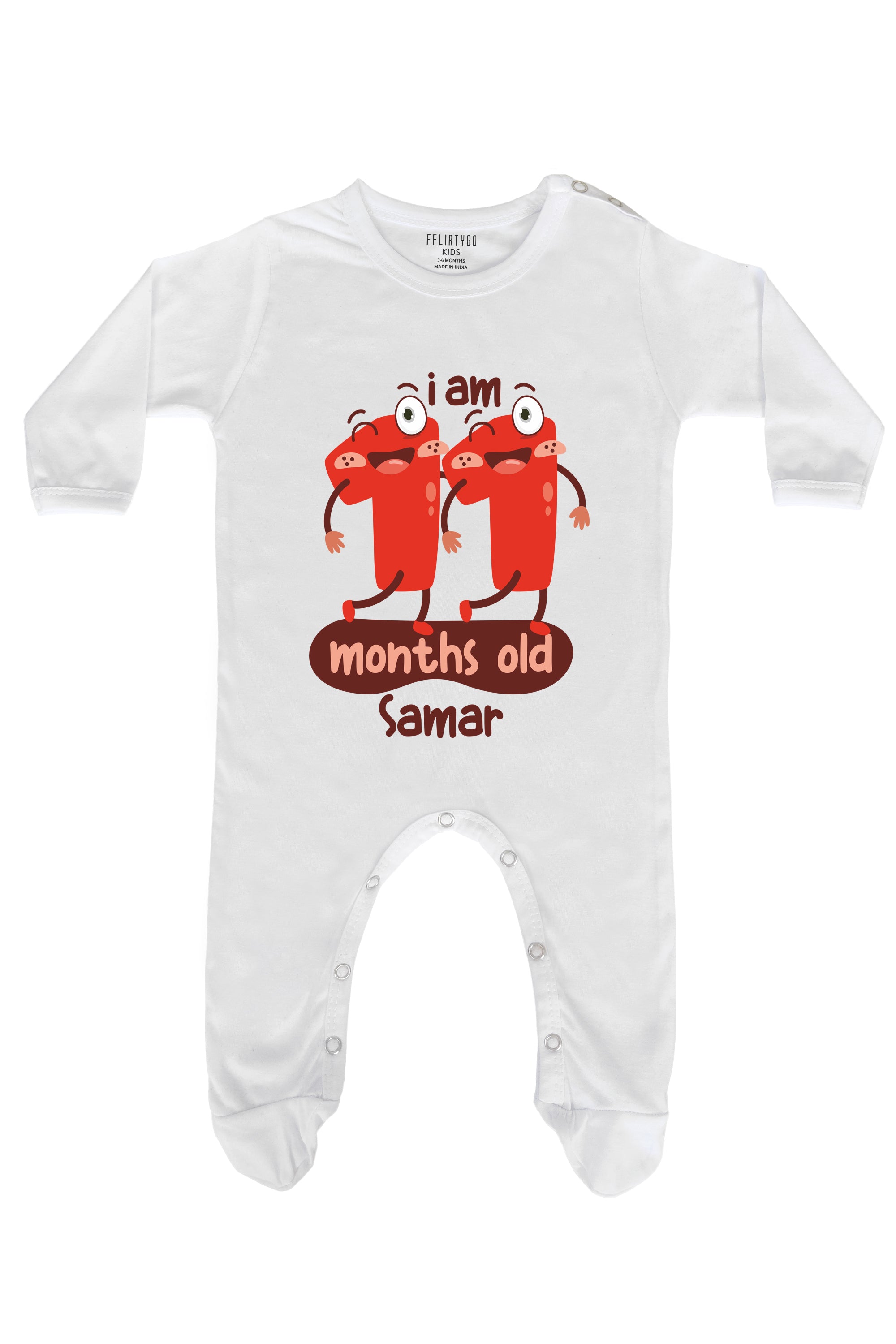 Eleven Month Milestone Baby Romper | Onesies w/ Custom Name