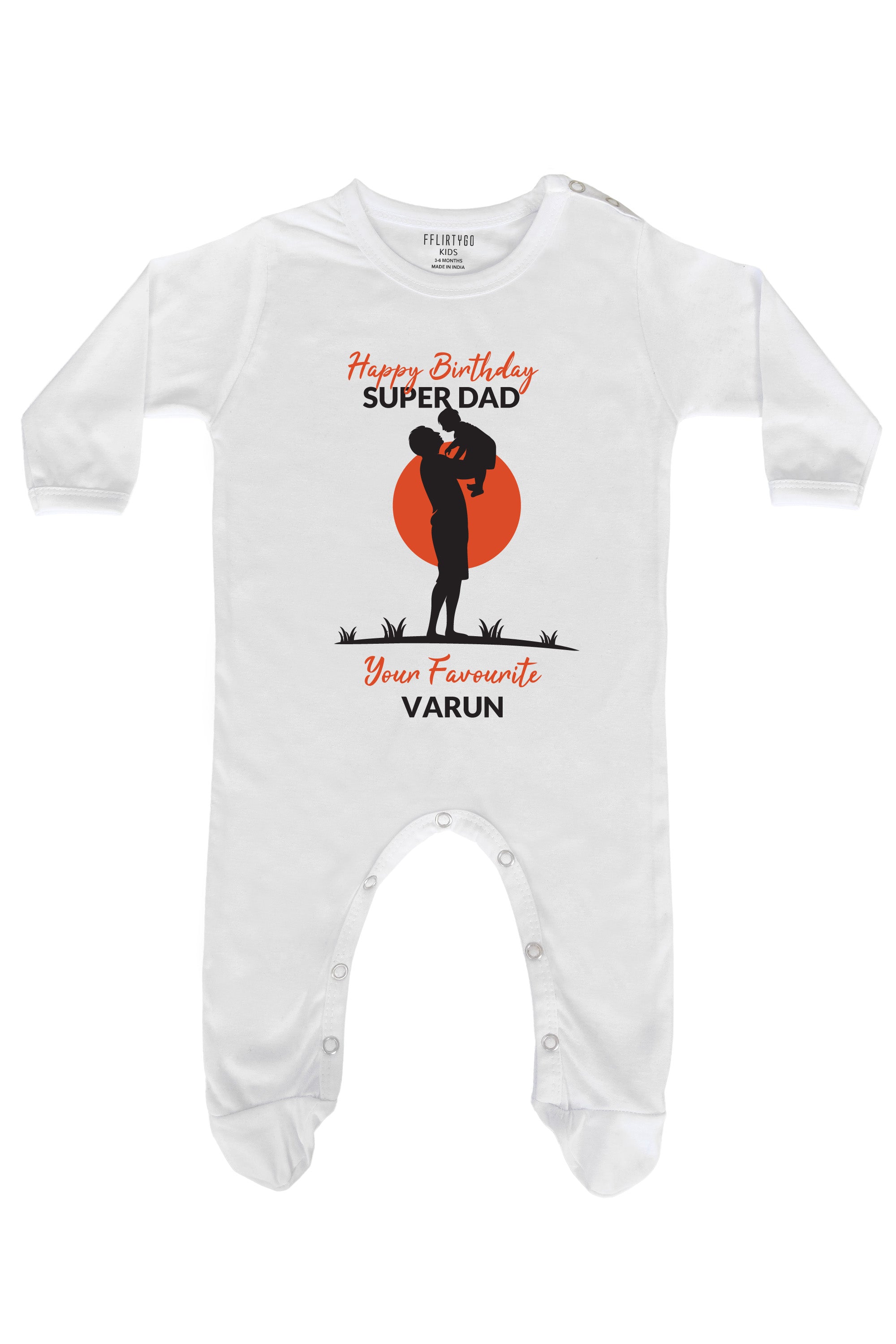 Happy Birthday Super Dad Baby Romper | Onesies w/ Custom Name