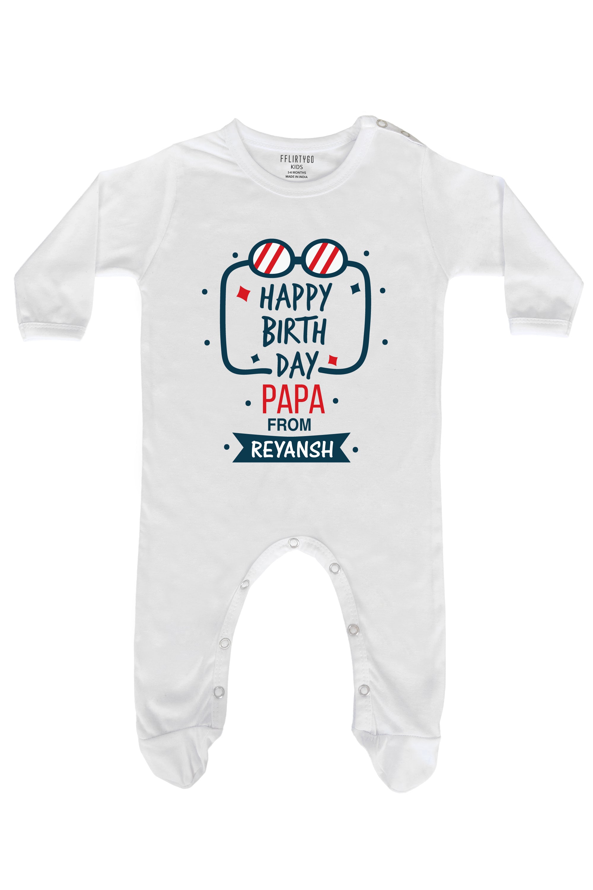 Happy Birthday Papa  Baby Romper | Onesies w/ Custom Name