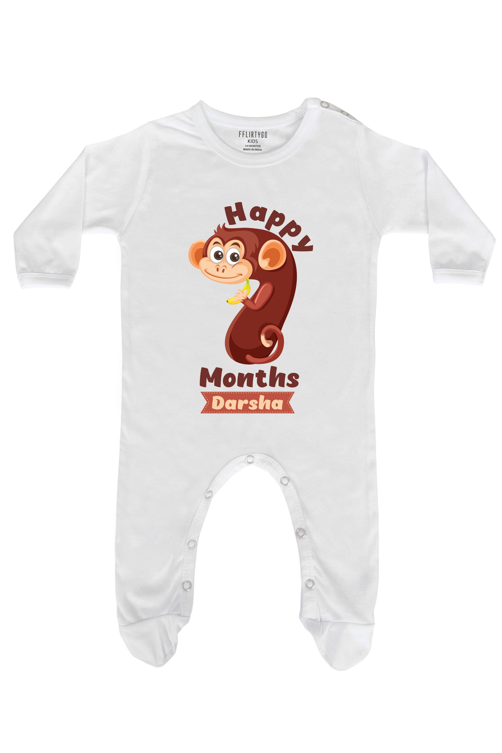 Seven Month Milestone Baby Romper | Onesies w/ Custom Name