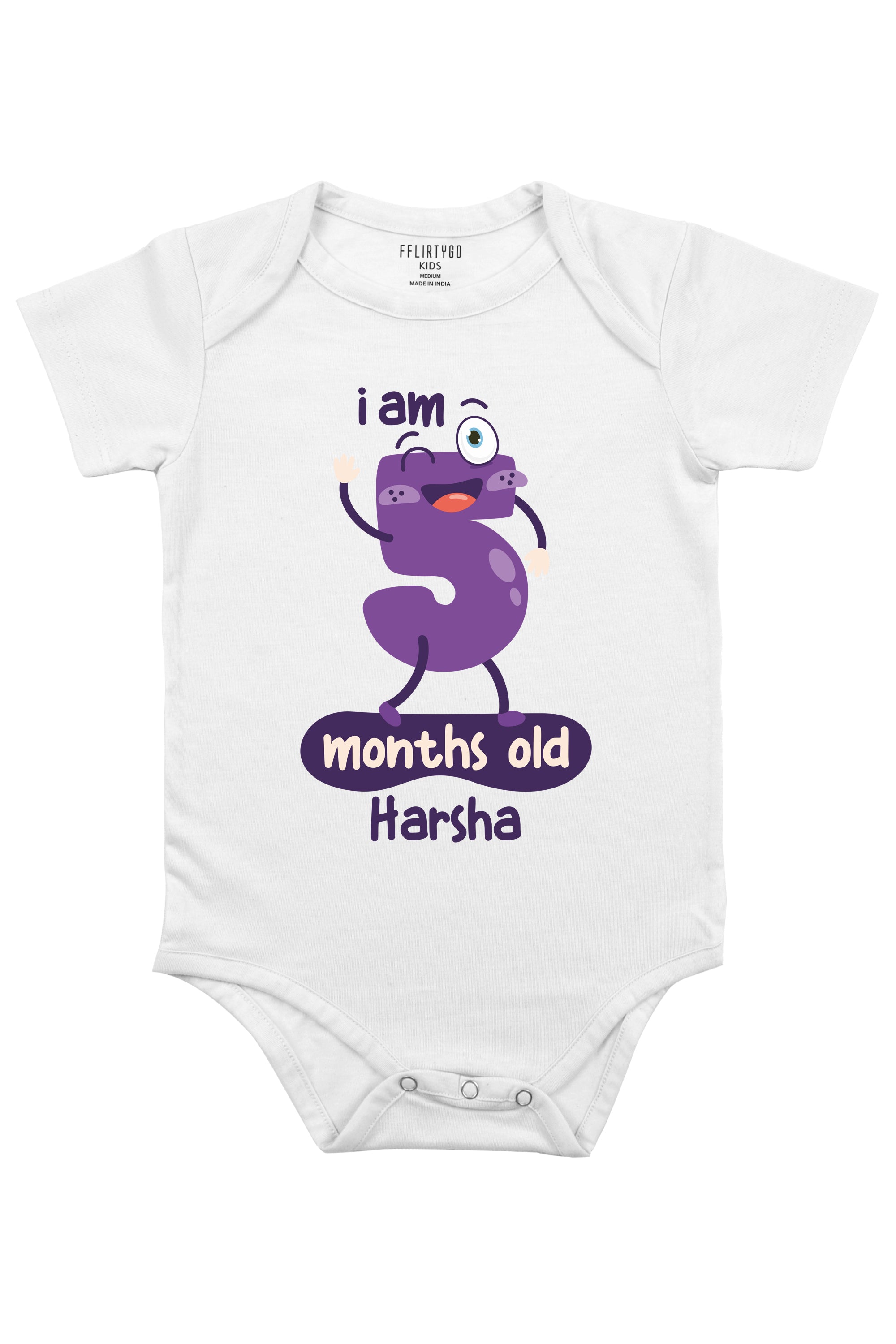 Five Month Milestone Baby Romper | Onesies w/ Custom Name