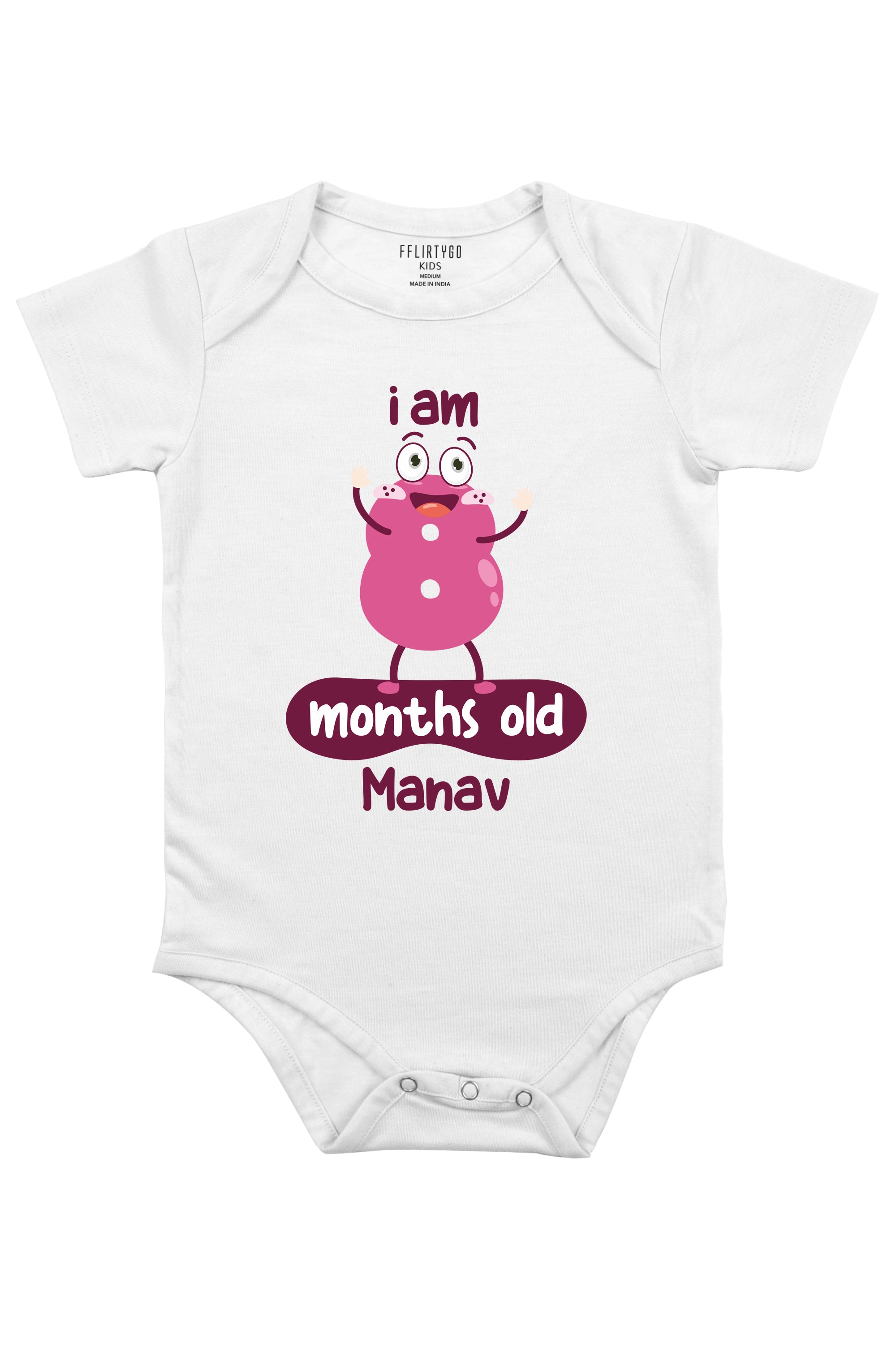 Eight Months Milestone Baby Romper | Onesies w/ Custom Name