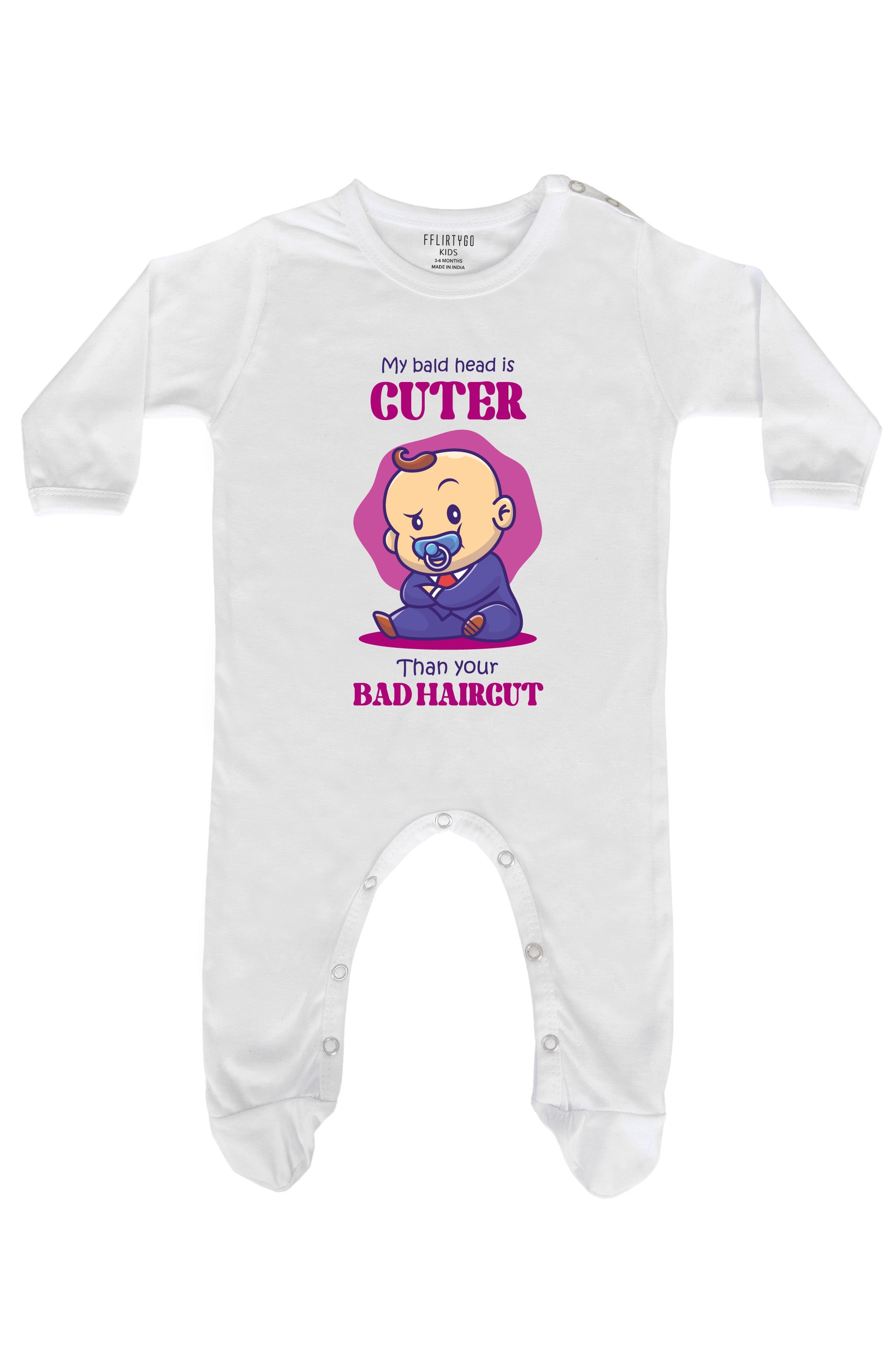 My Bald Head is Cuter Than Your Bad Haircut Baby Romper | Onesies