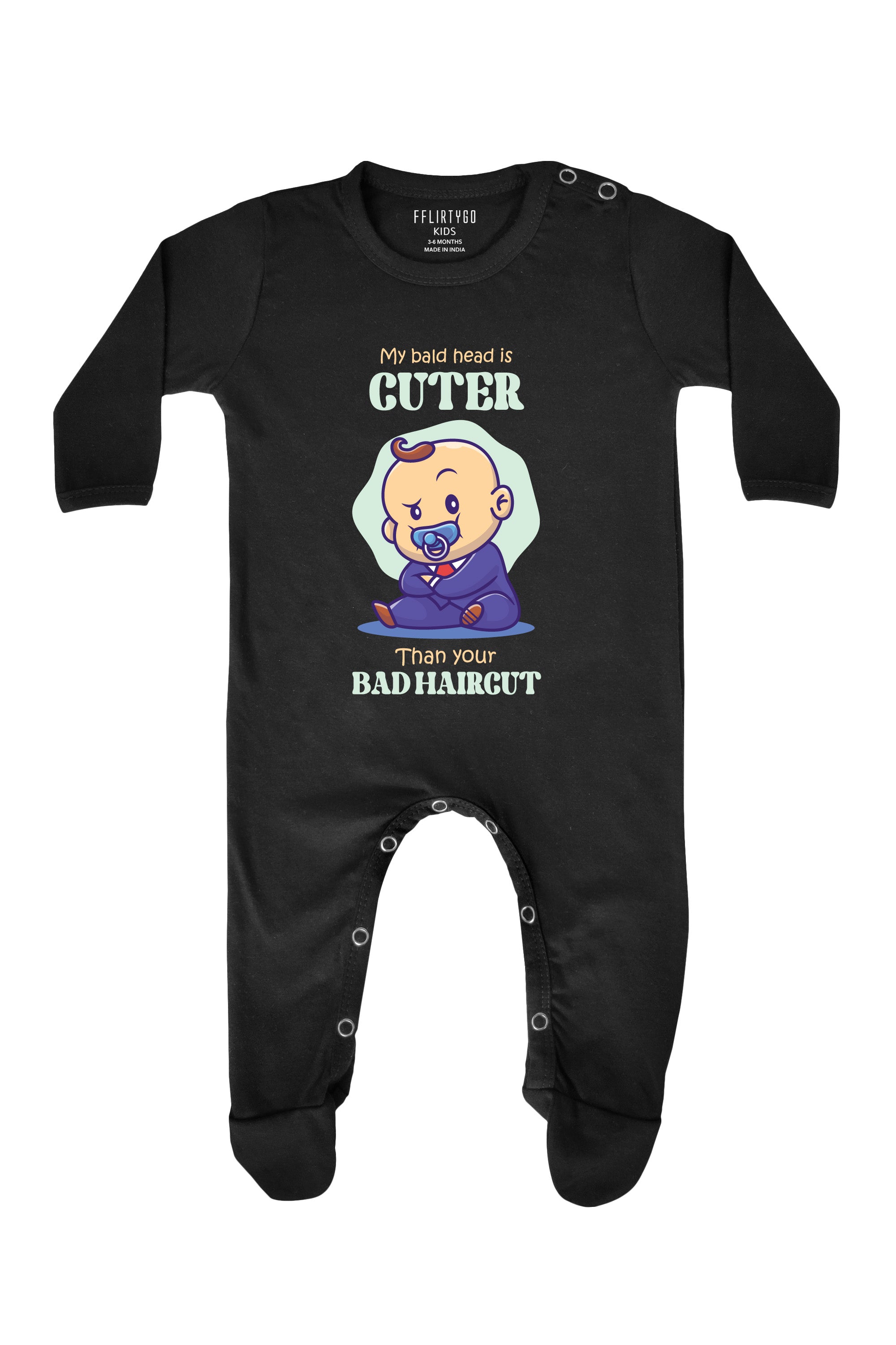 My Bald Head is Cuter Than Your Bad Haircut Baby Romper | Onesies