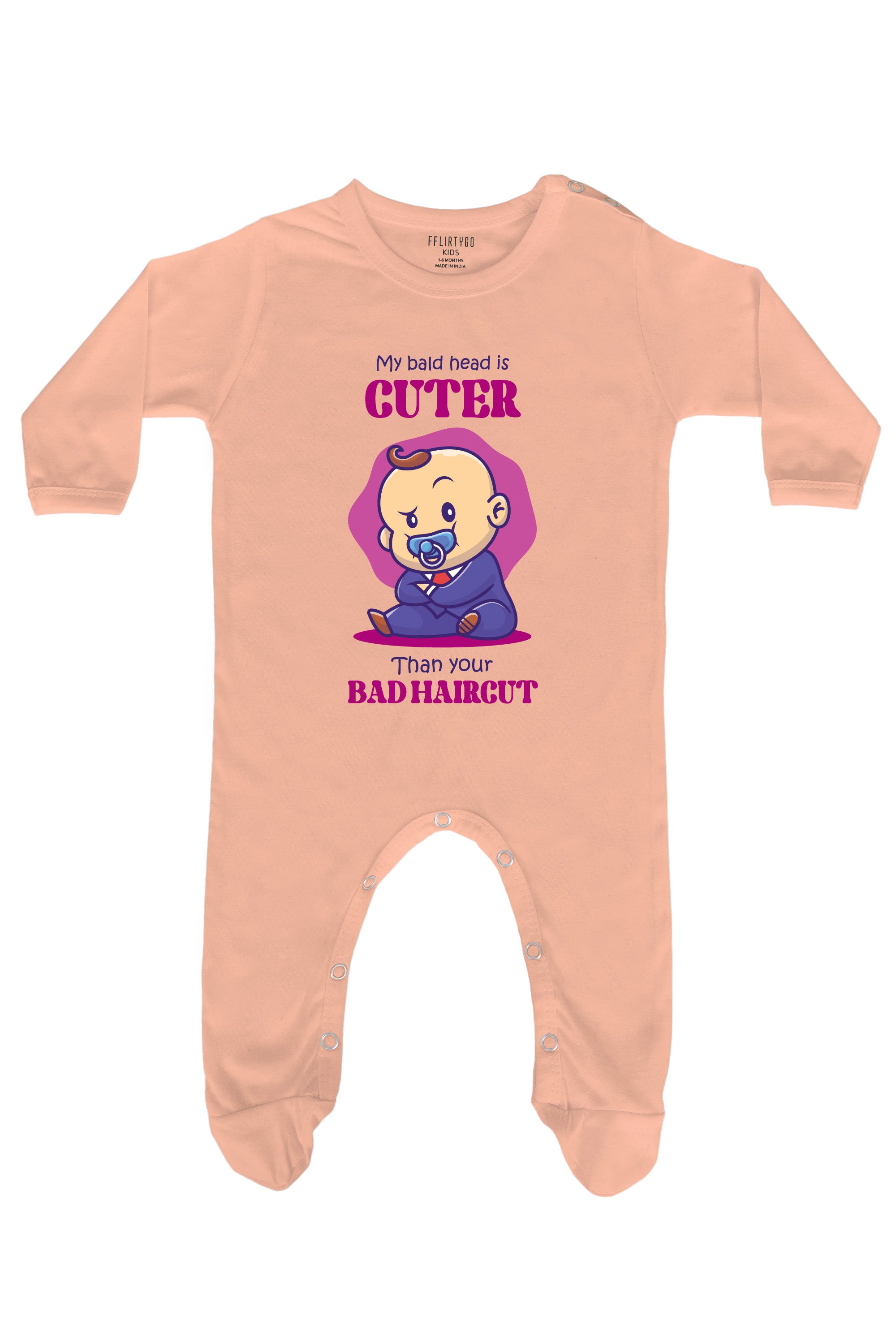 My Bald Head is Cuter Than Your Bad Haircut Baby Romper | Onesies