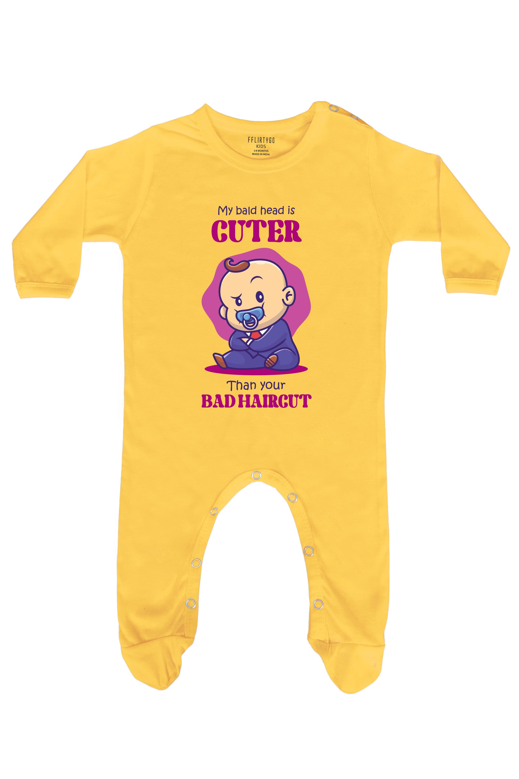 My Bald Head is Cuter Than Your Bad Haircut Baby Romper | Onesies