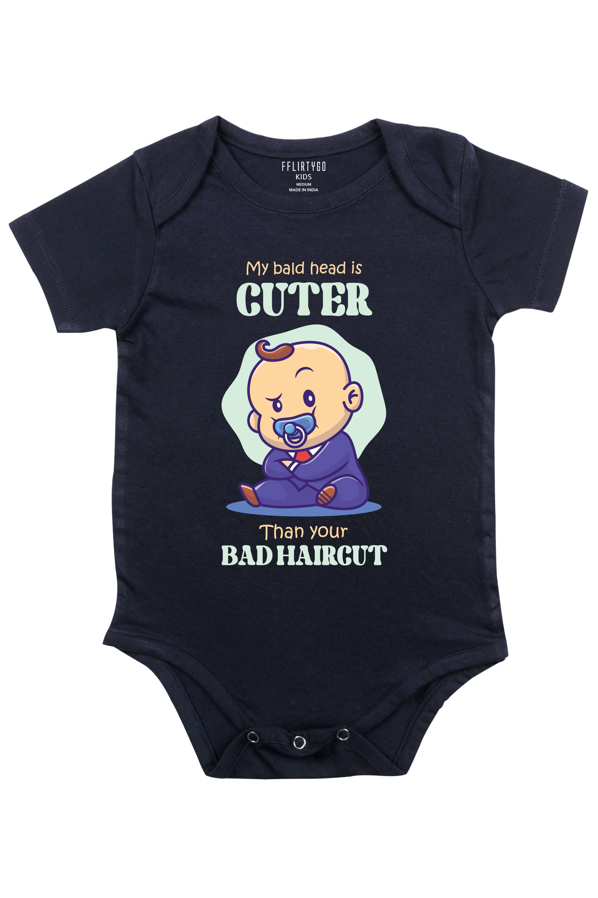 My Bald Head is Cuter Than Your Bad Haircut Baby Romper | Onesies