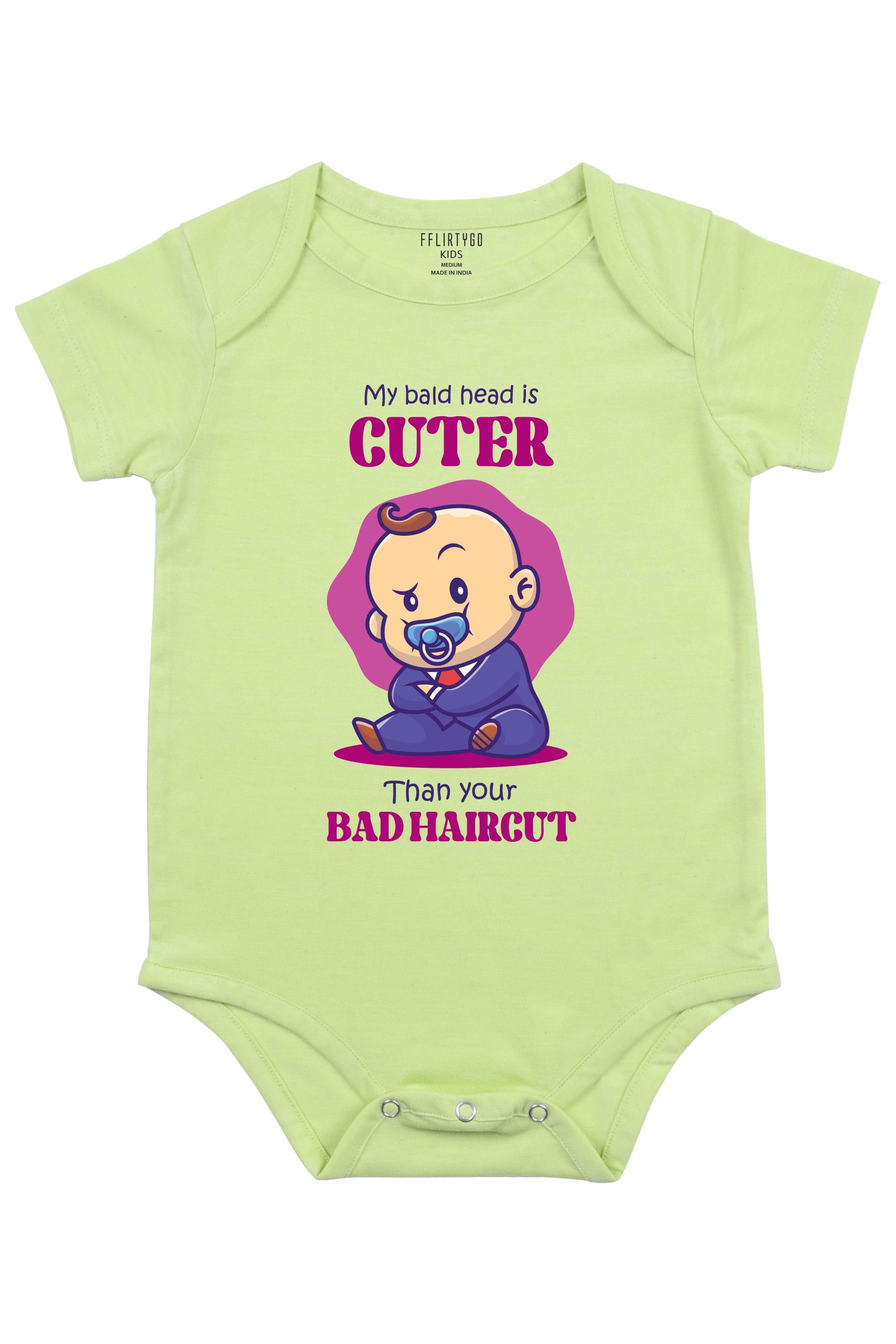 My Bald Head is Cuter Than Your Bad Haircut Baby Romper | Onesies