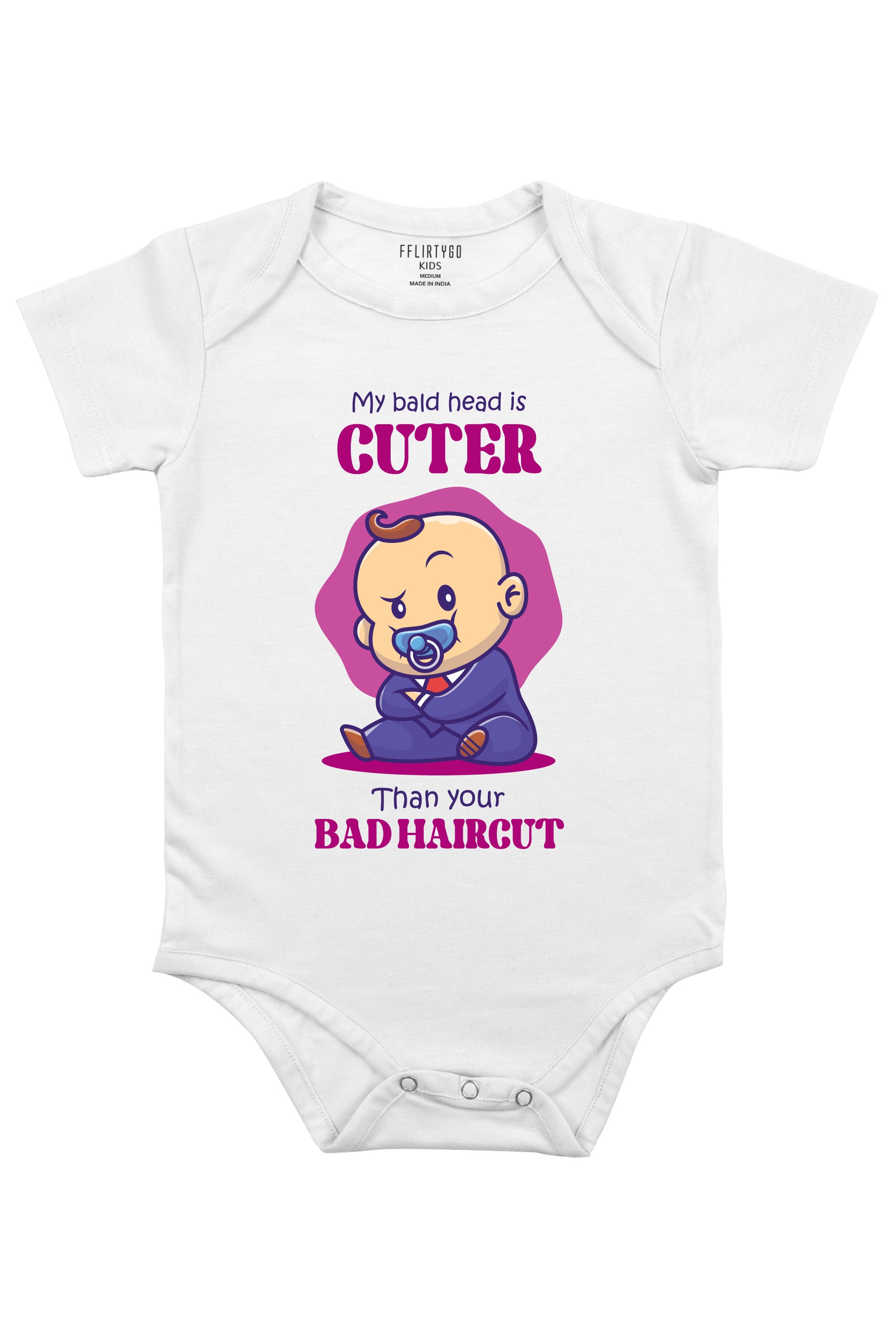 My Bald Head is Cuter Than Your Bad Haircut Baby Romper | Onesies