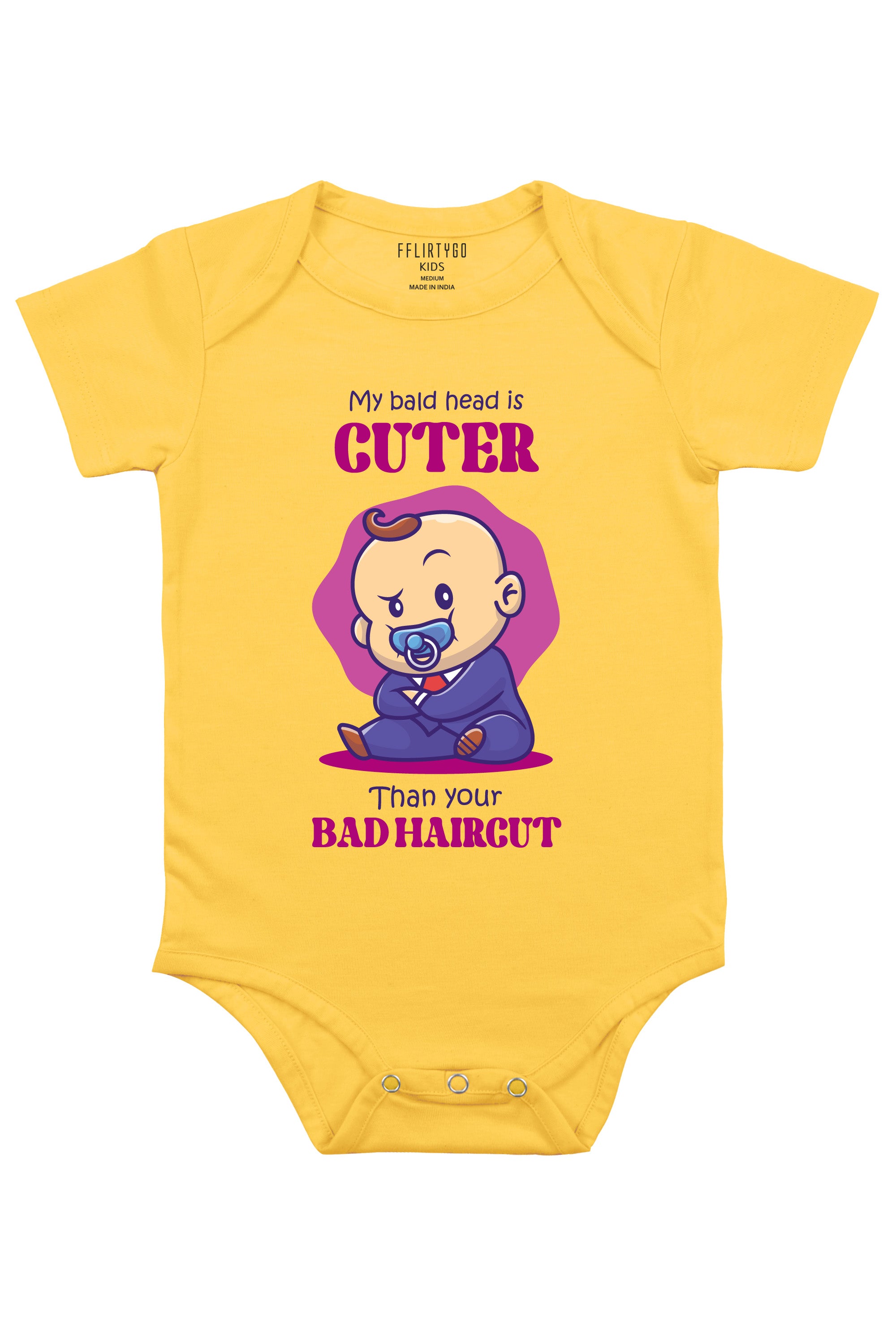 My Bald Head is Cuter Than Your Bad Haircut Baby Romper | Onesies