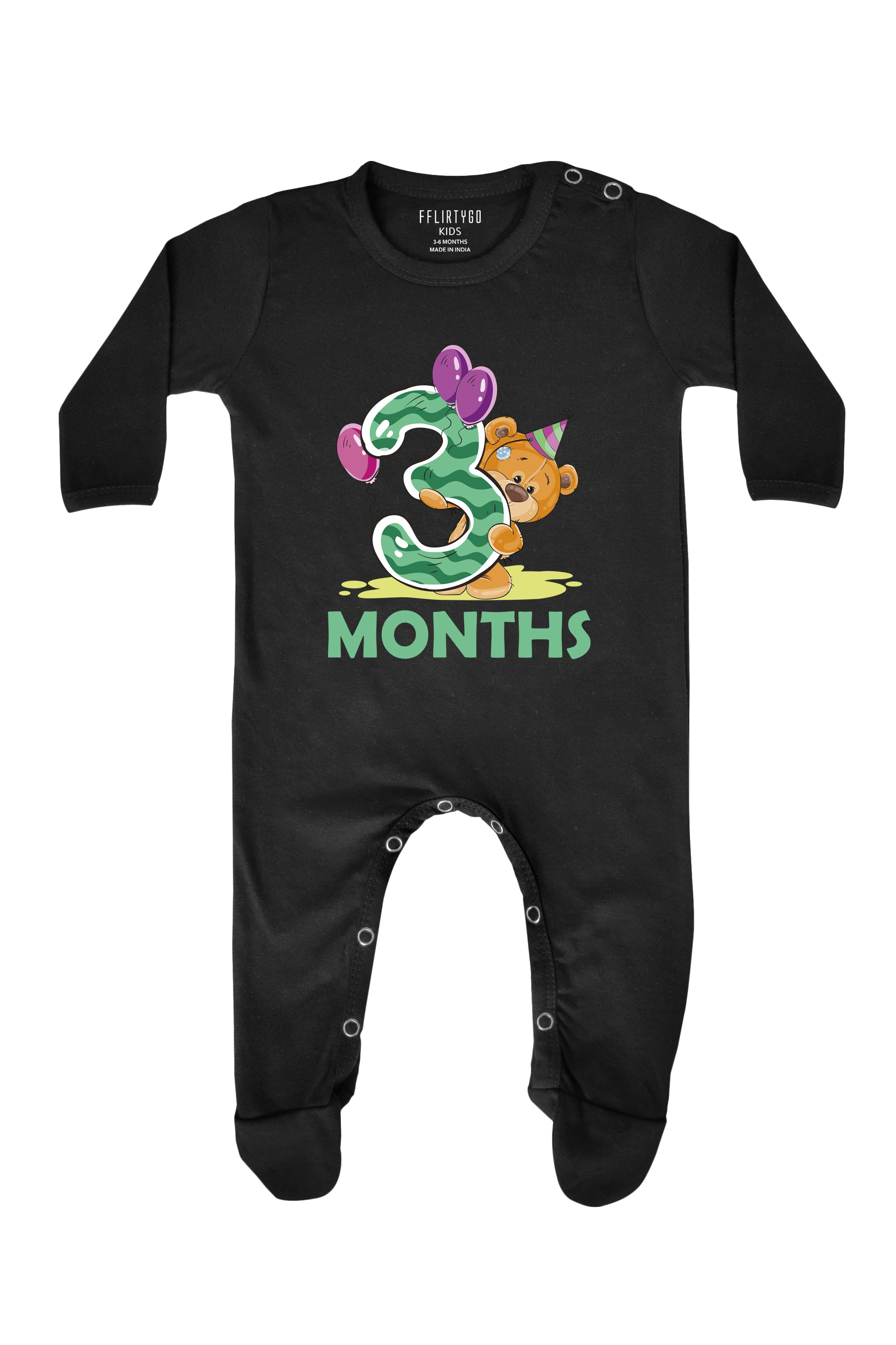 Three Months Milestone - Teddy Baby Romper | Onesies