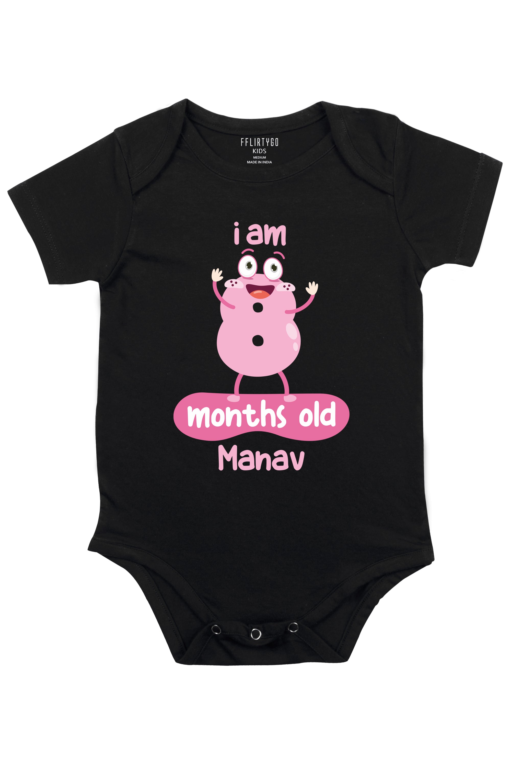 Eight Months Milestone Baby Romper | Onesies w/ Custom Name