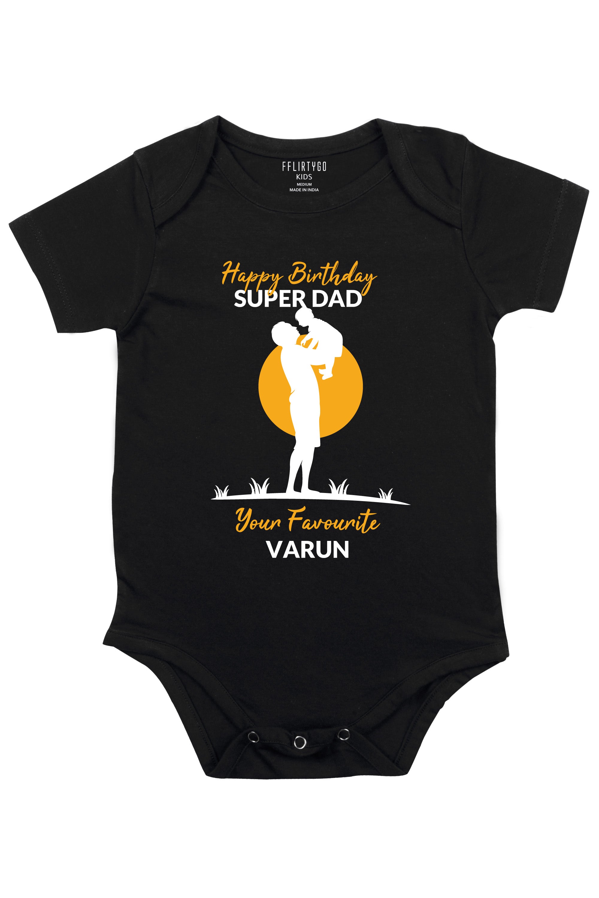 Happy Birthday Super Dad Baby Romper | Onesies w/ Custom Name