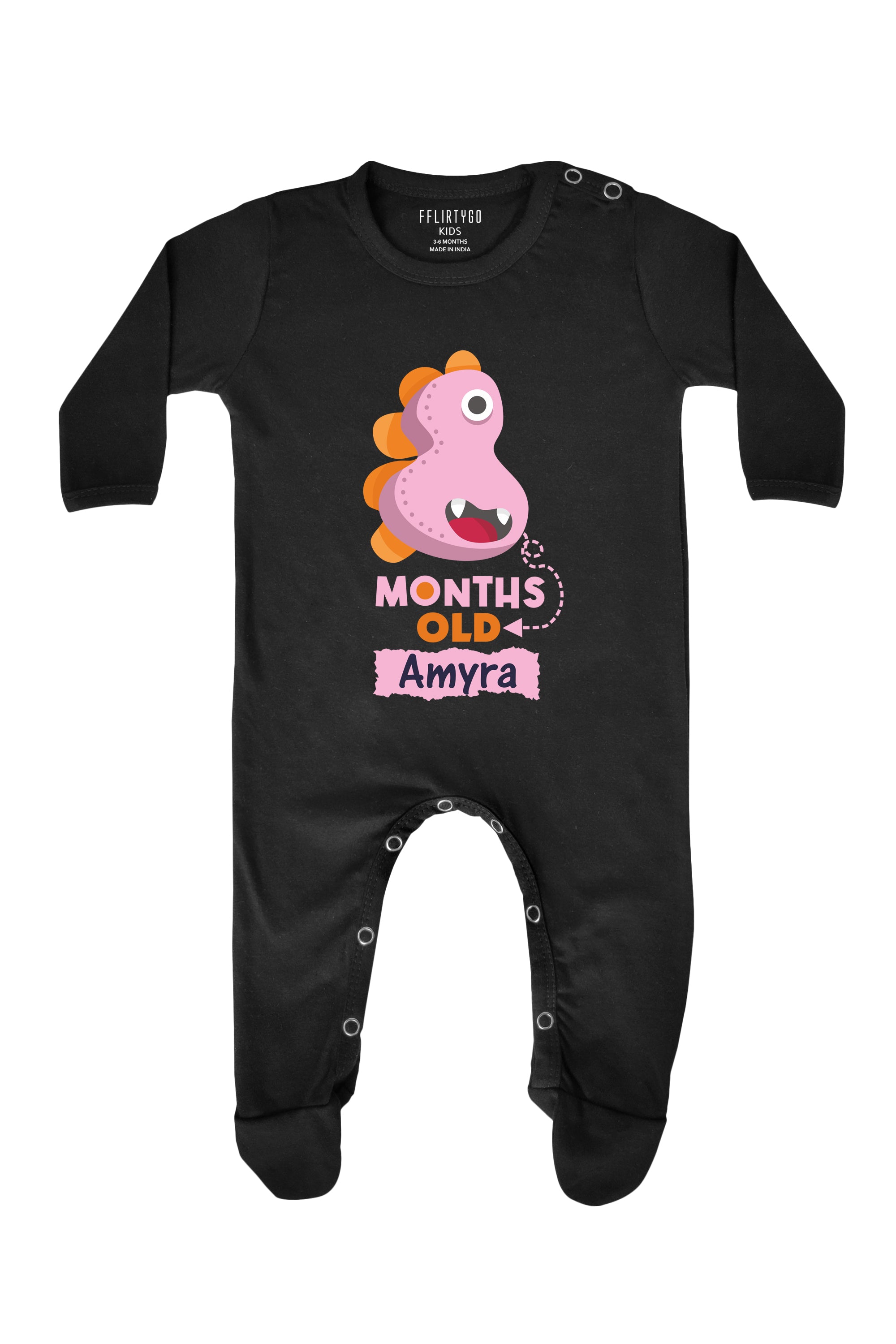 Eight Month Milestone Baby Romper | Onesies w/ Custom Name