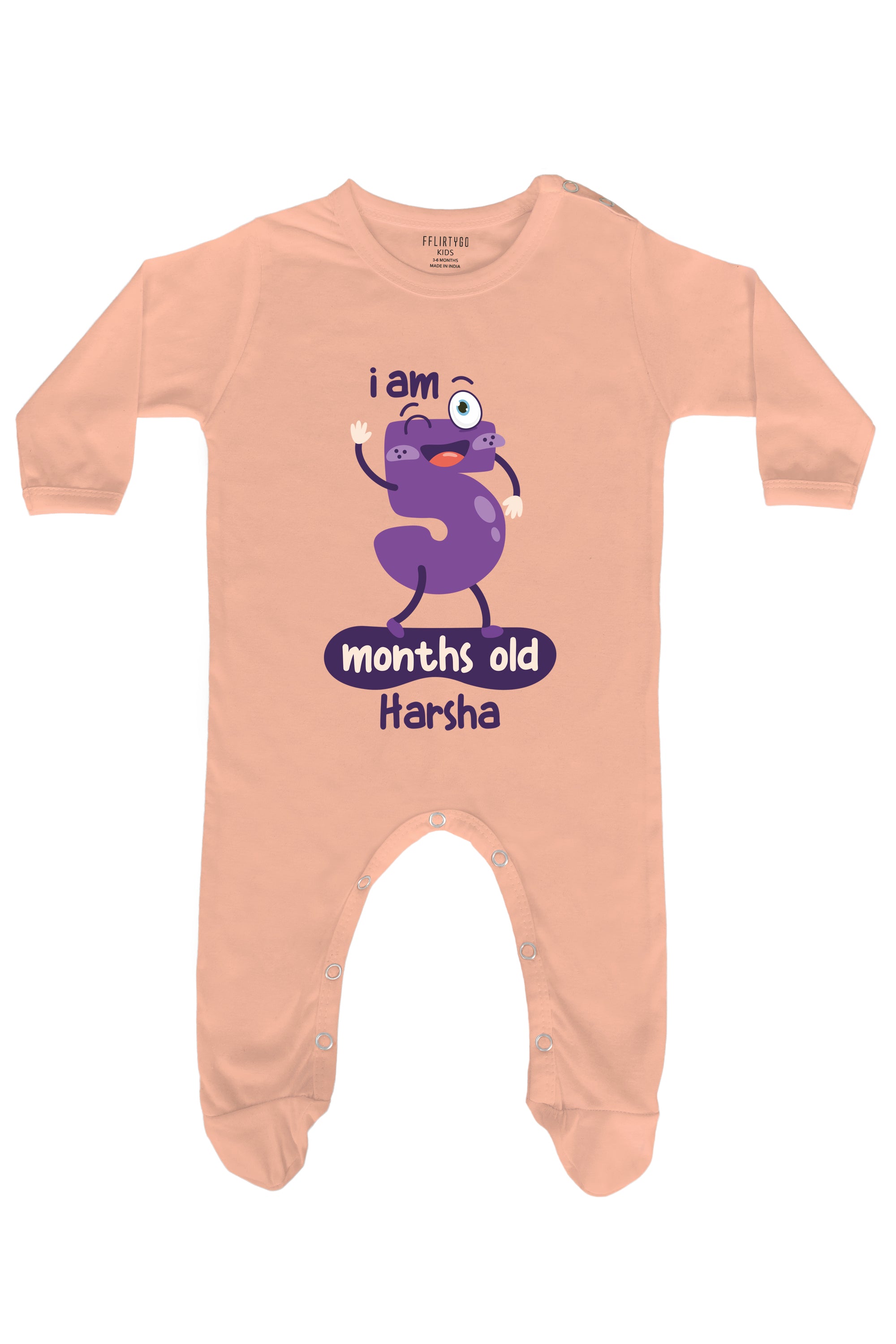 Five Month Milestone Baby Romper | Onesies w/ Custom Name