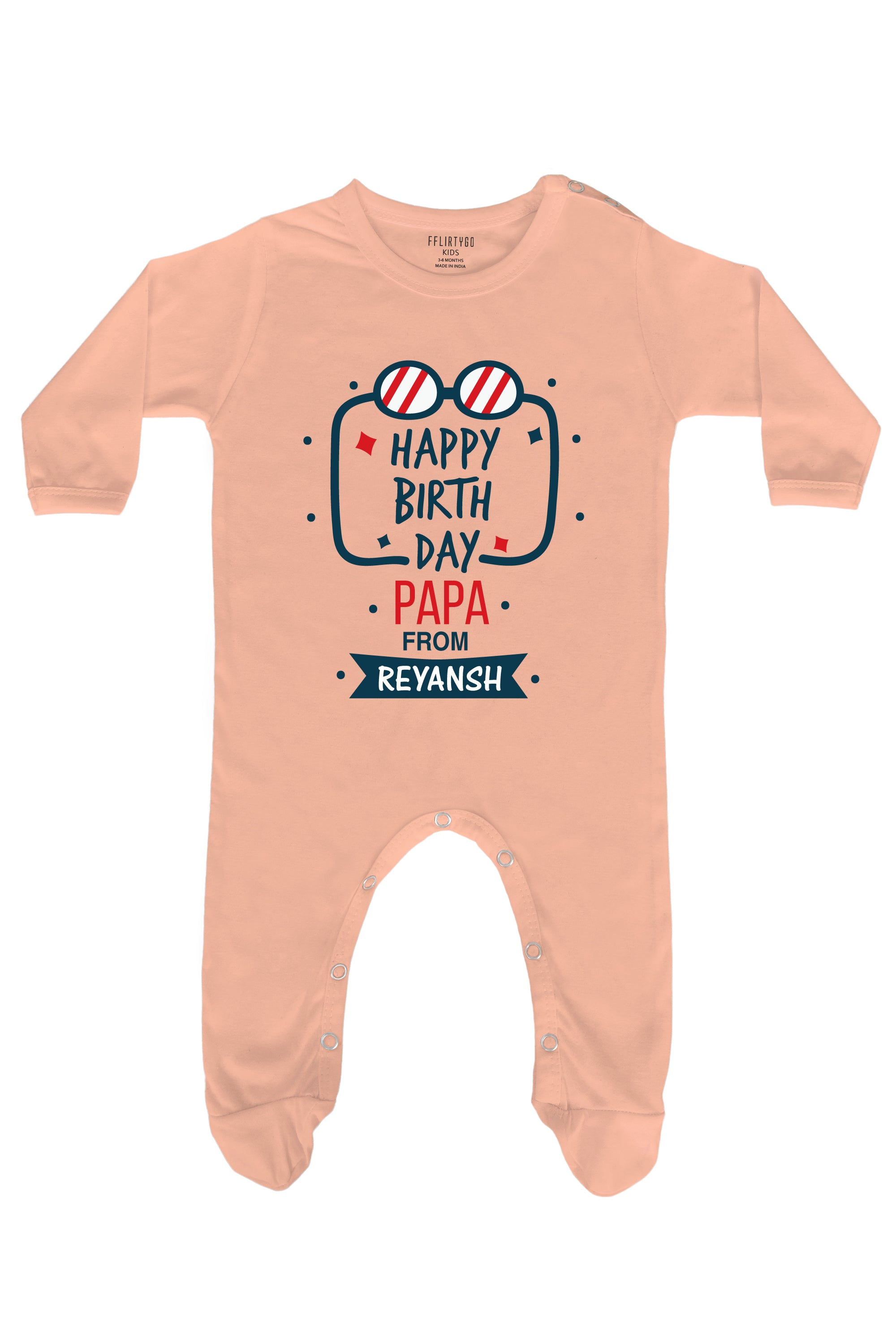 Happy Birthday Papa  Baby Romper | Onesies w/ Custom Name