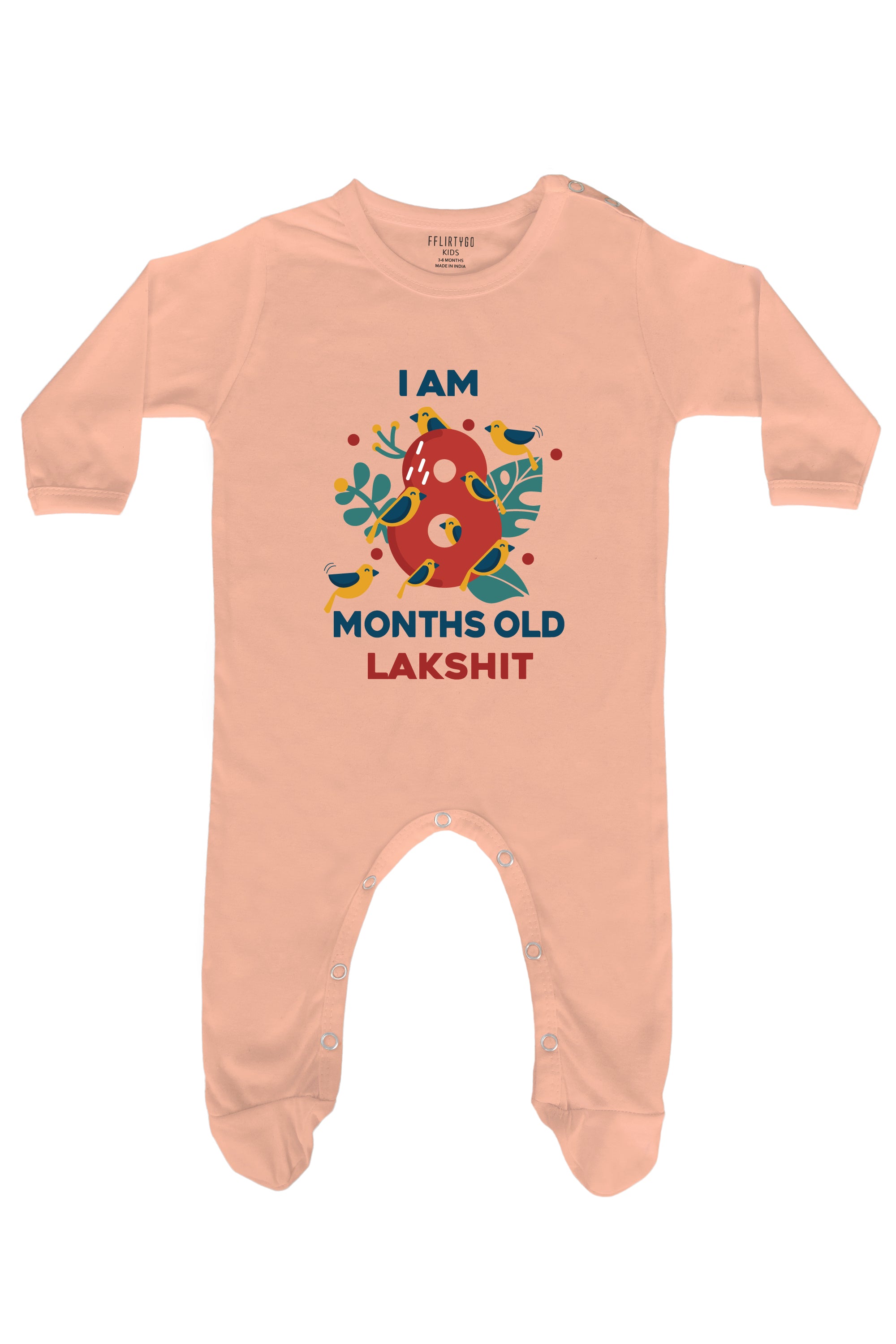 Eight Month Birthday Baby Romper | Onesies w/ Custom Name