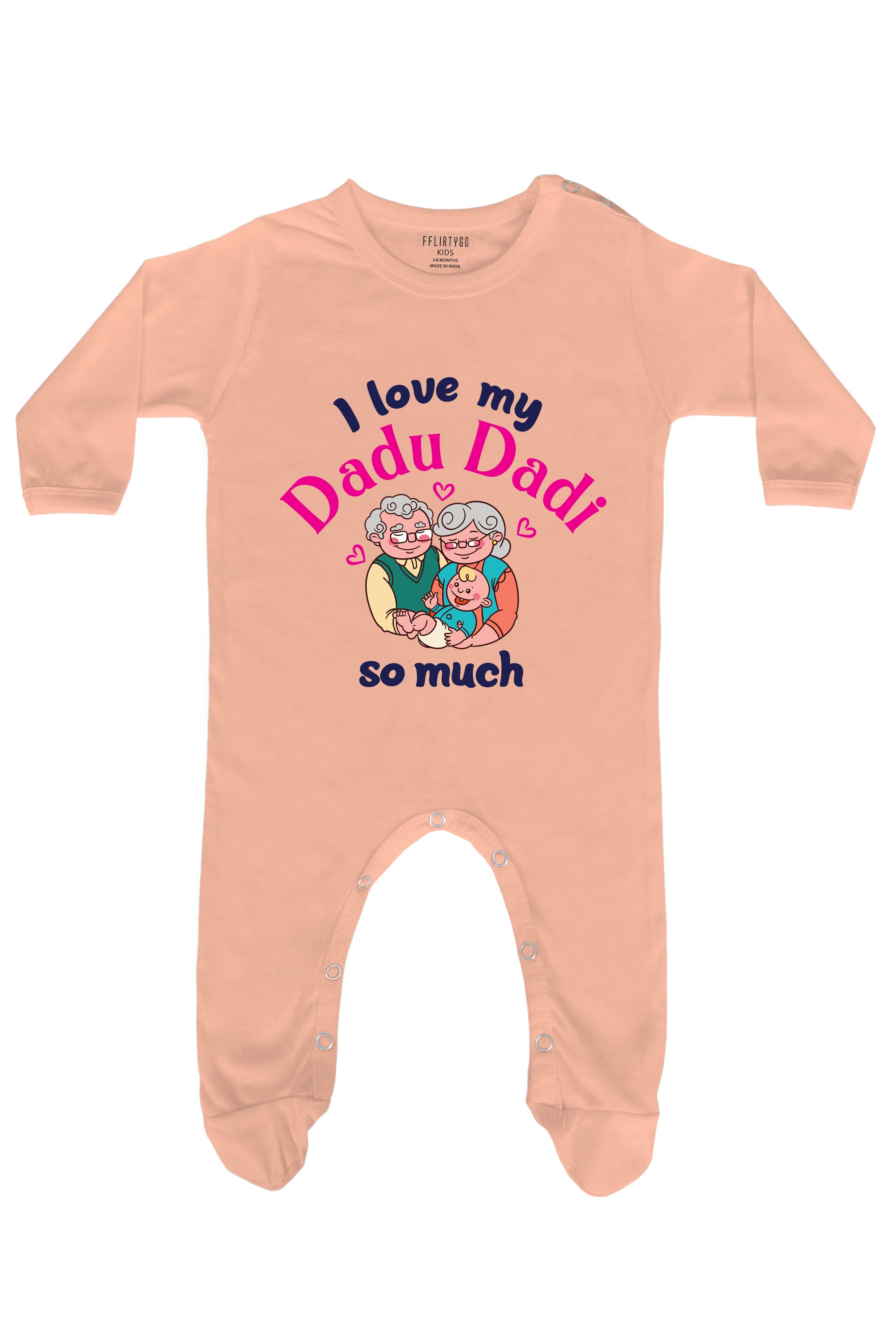 I Love My Dadu Dadi So Much Baby Romper | Onesies