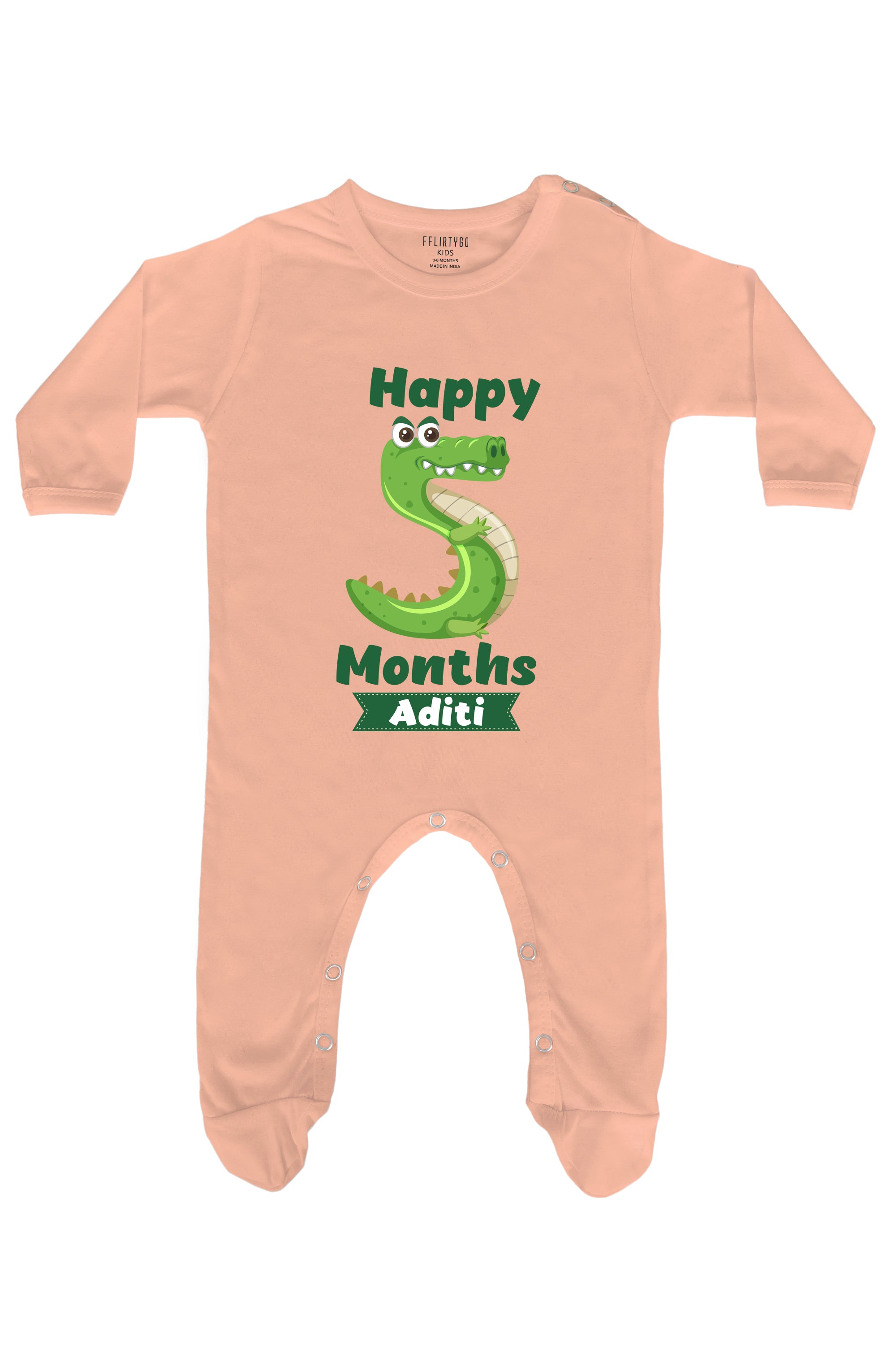 Five Month Milestone Baby Romper | Onesies w/ Custom Name