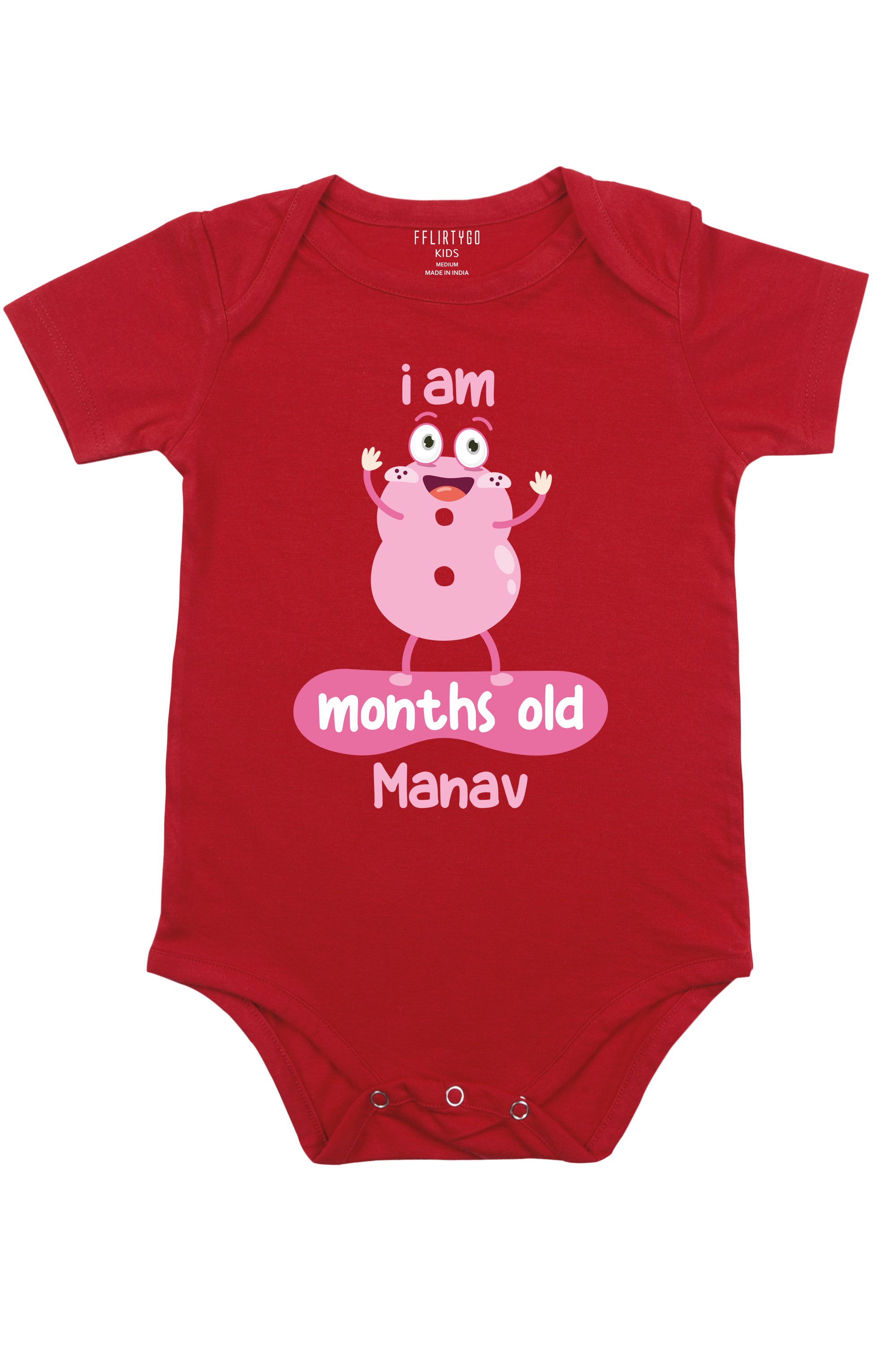 Eight Months Milestone Baby Romper | Onesies w/ Custom Name