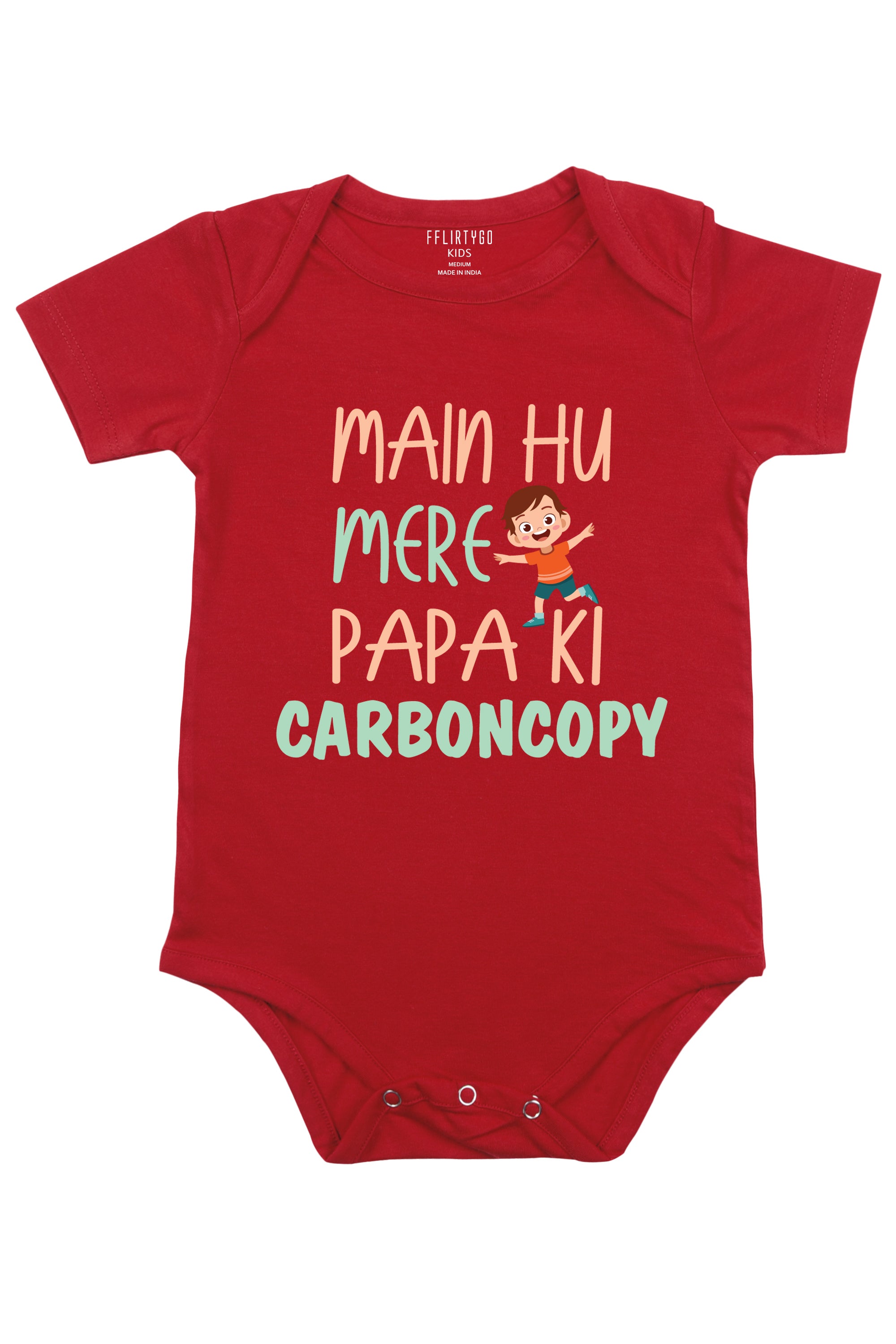 Main Hu Mere Papa Ki Carboncopy Boy Baby Romper | Onesies