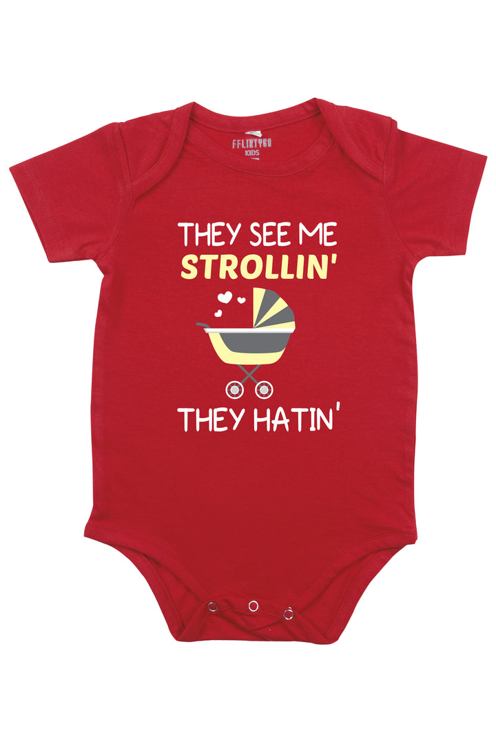 FflirtyGo They See Me Strollin Printed Flap Rompers - FflirtyGo