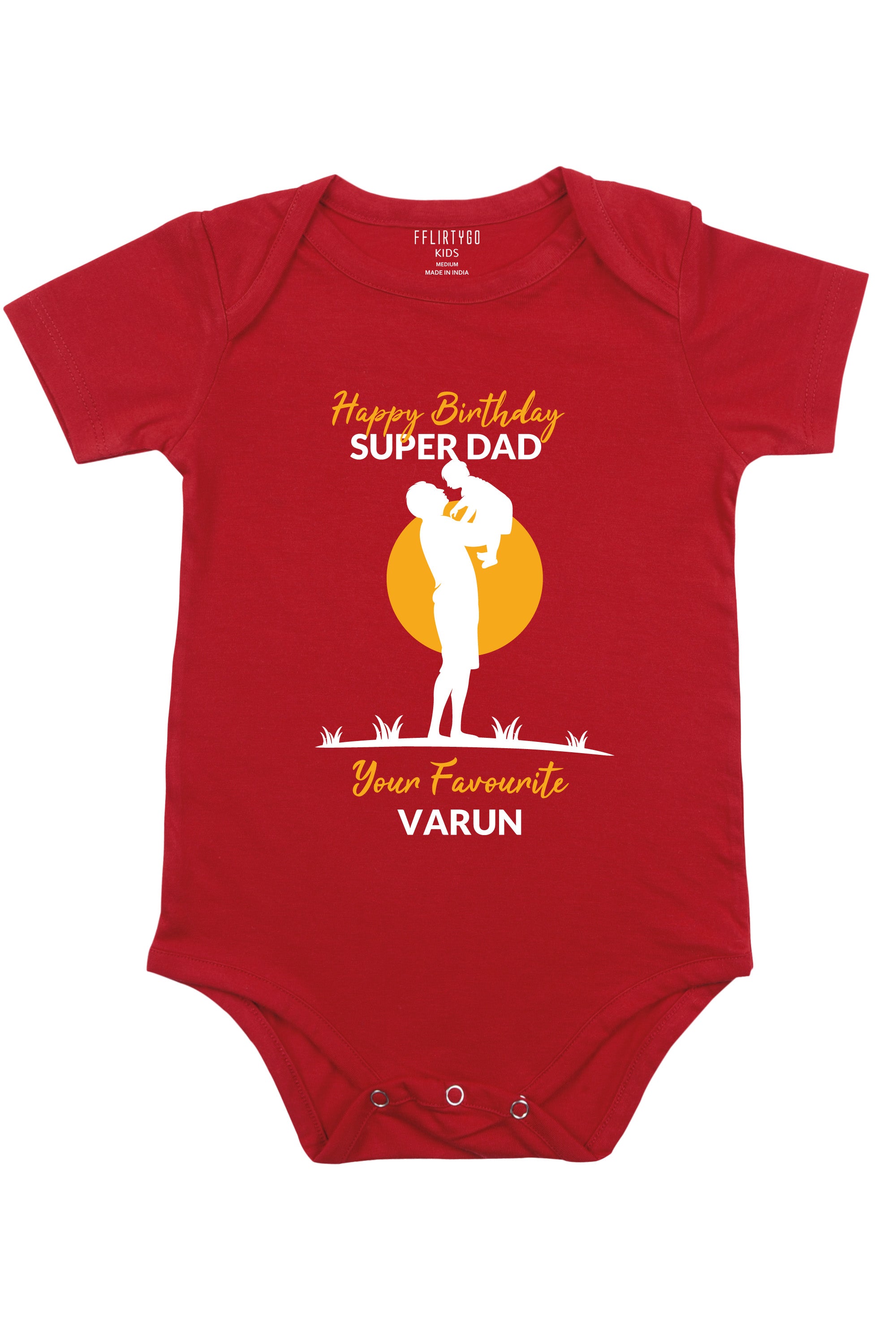 Happy Birthday Super Dad Baby Romper | Onesies w/ Custom Name