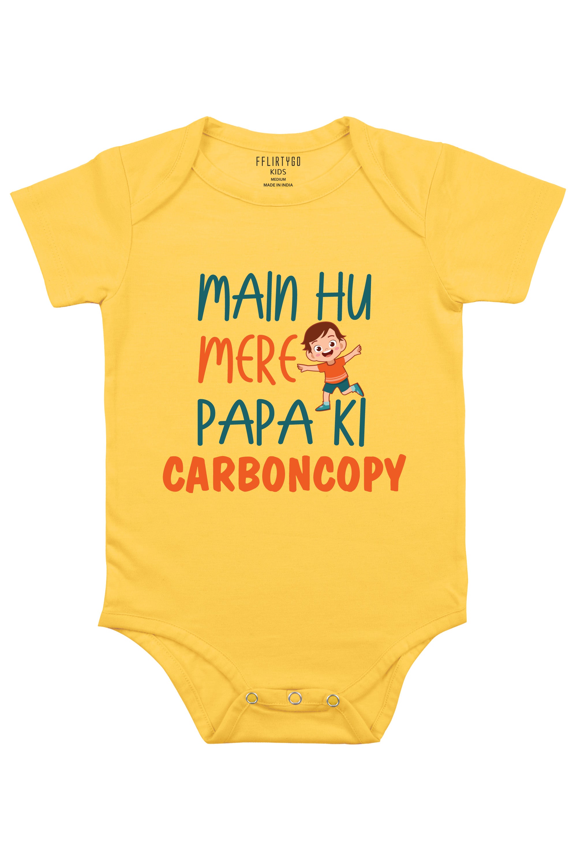 Main Hu Mere Papa Ki Carboncopy Boy Baby Romper | Onesies