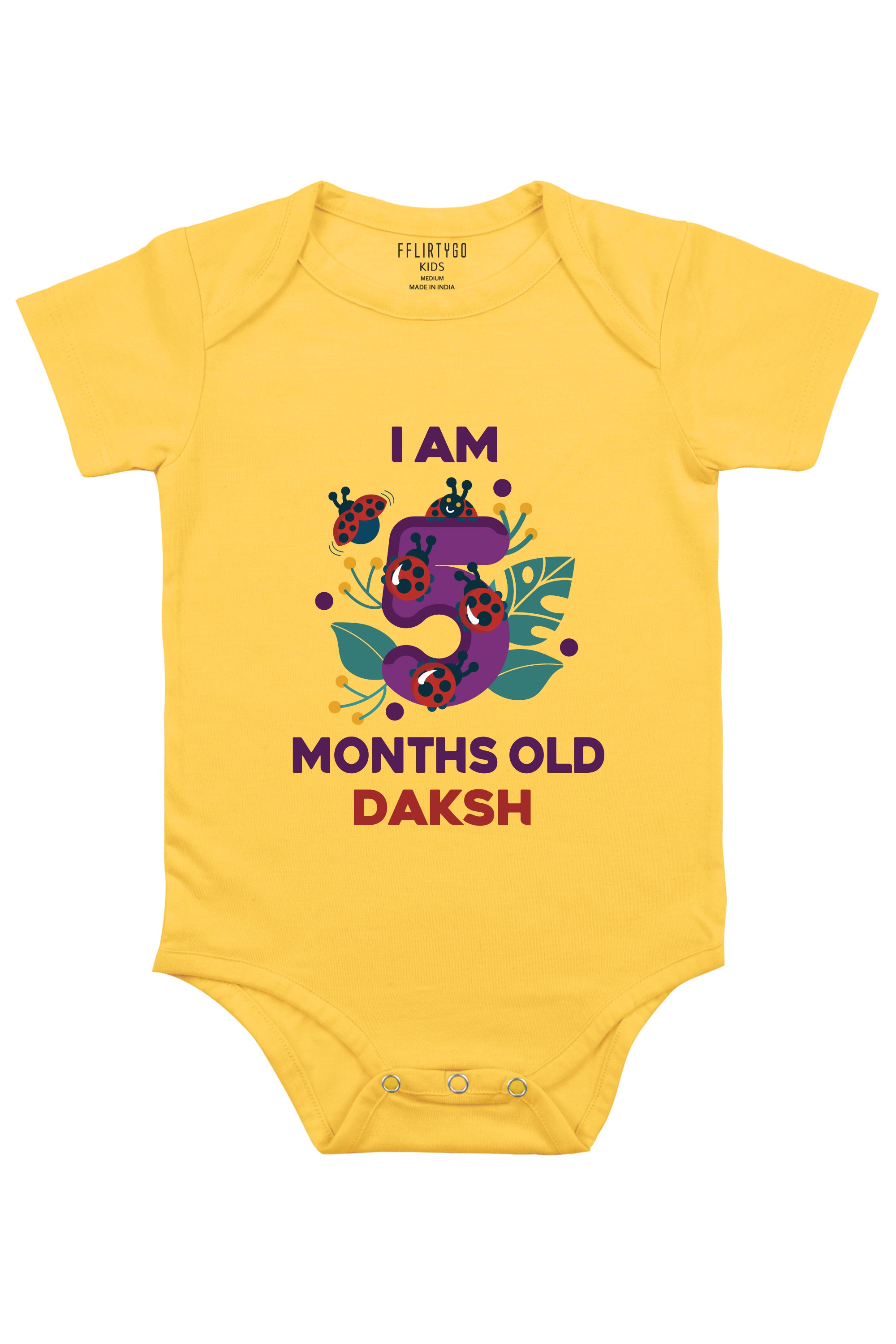 Five Month Birthday Baby Romper | Onesies w/ Custom Name