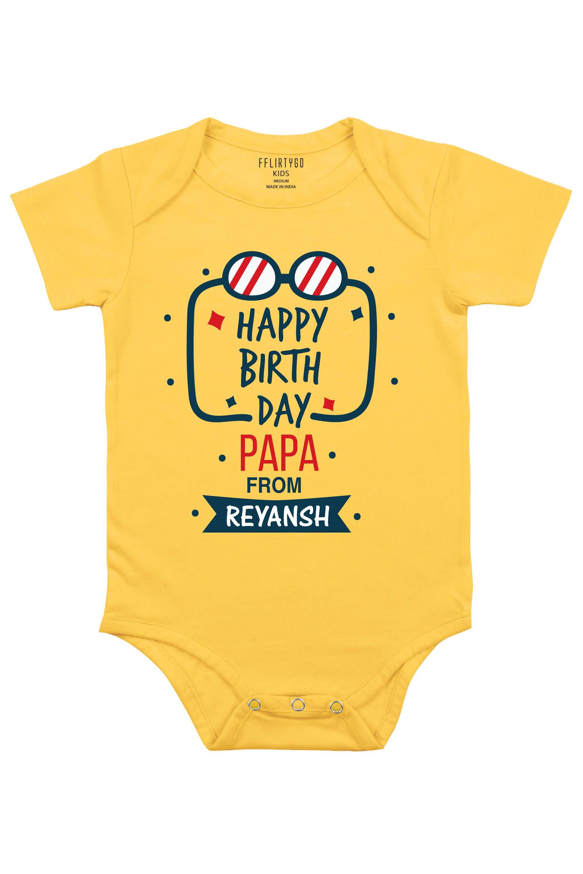 Happy Birthday Papa  Baby Romper | Onesies w/ Custom Name