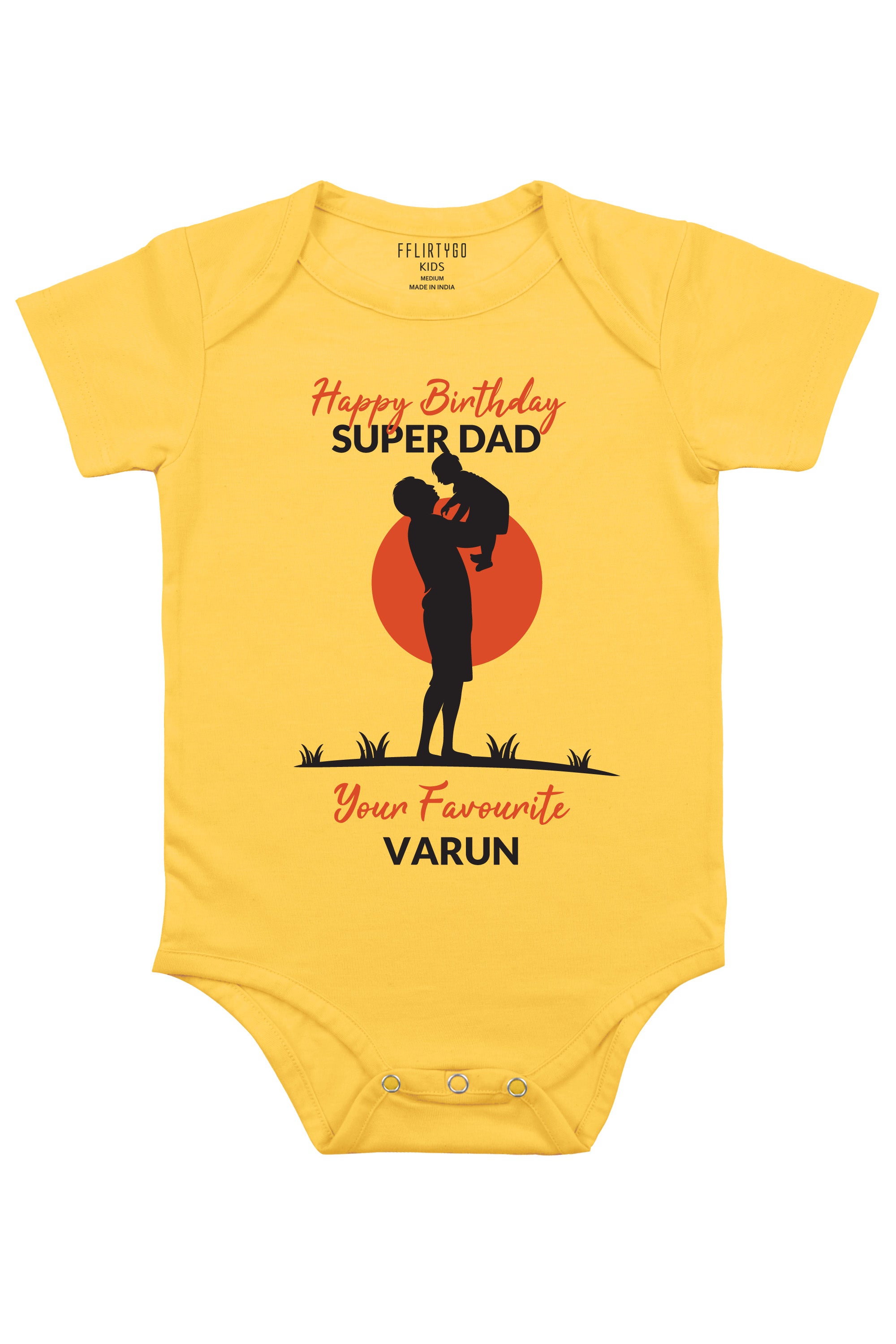 Happy Birthday Super Dad Baby Romper | Onesies w/ Custom Name