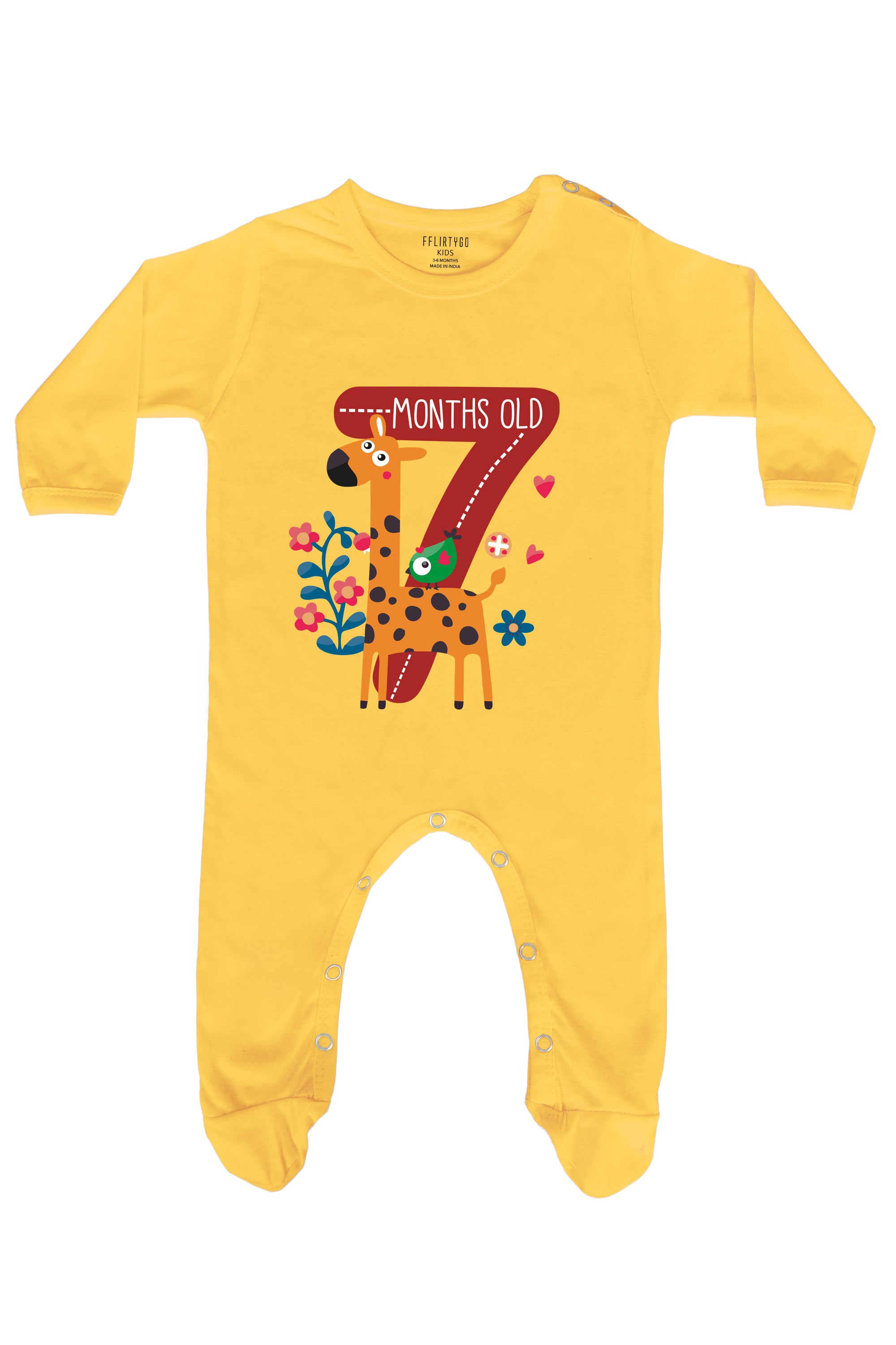 Seven Months Old Milestone Baby Romper | Onesies