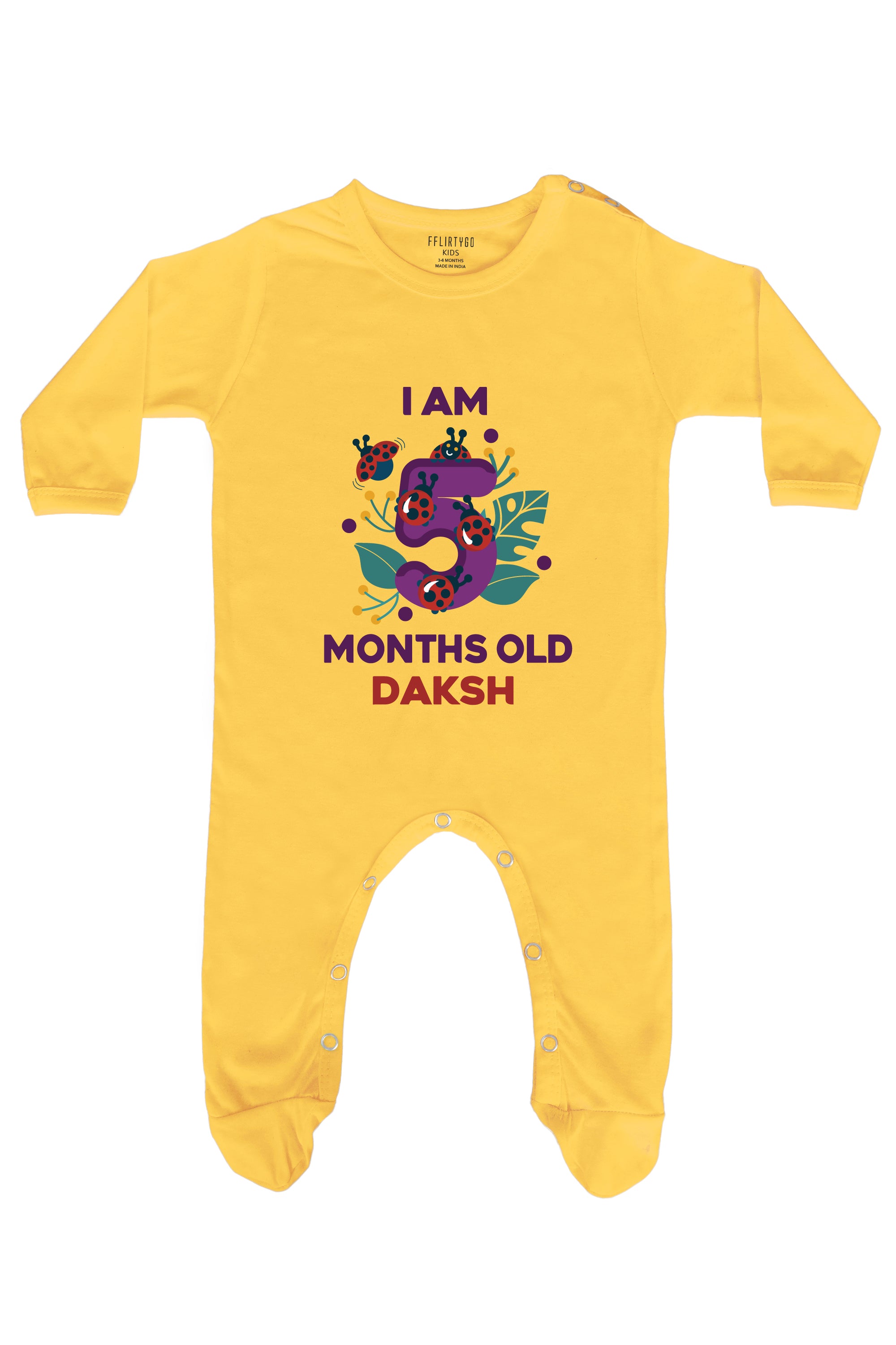 Five Month Birthday Baby Romper | Onesies w/ Custom Name