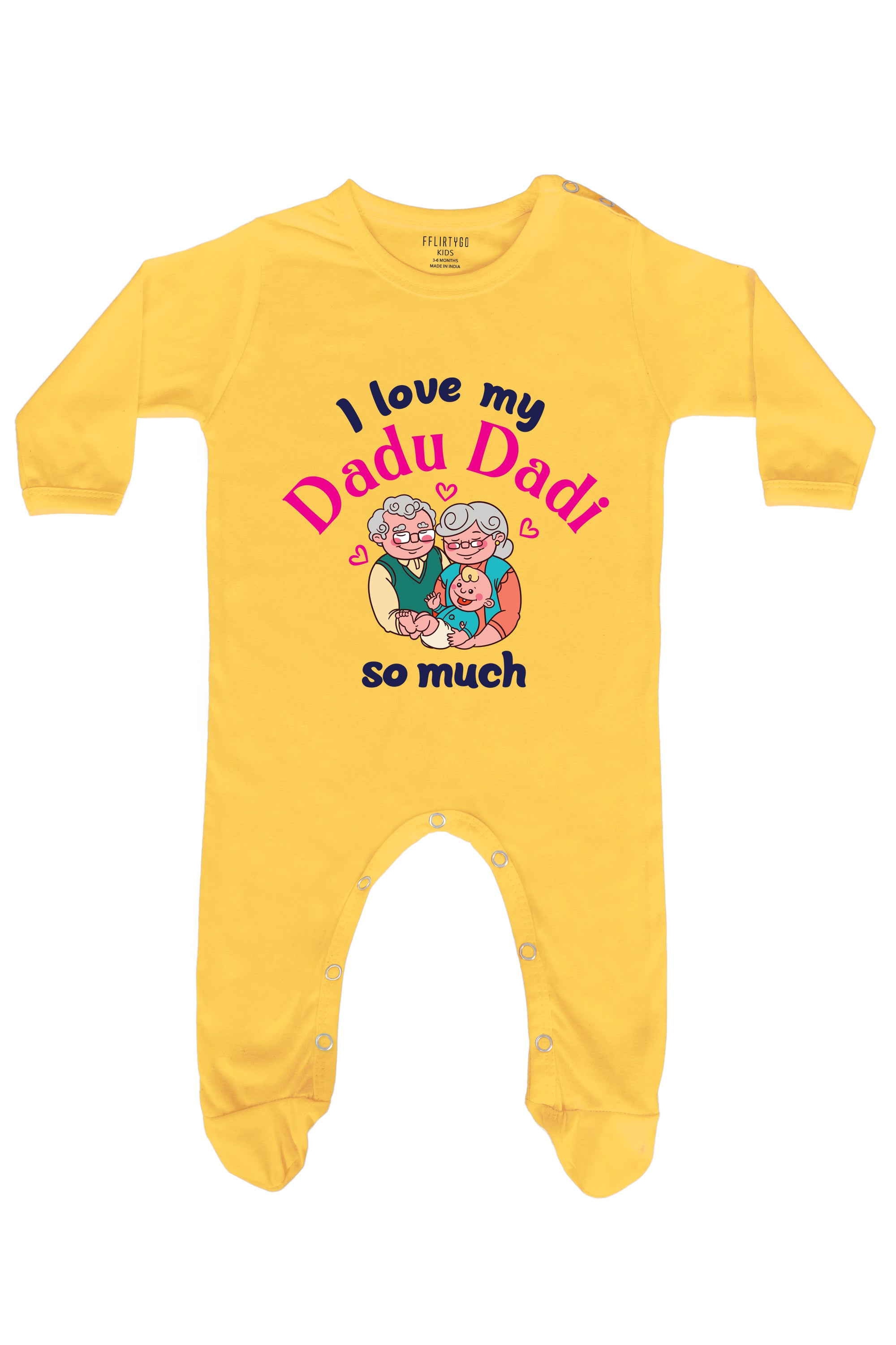 I Love My Dadu Dadi So Much Baby Romper | Onesies