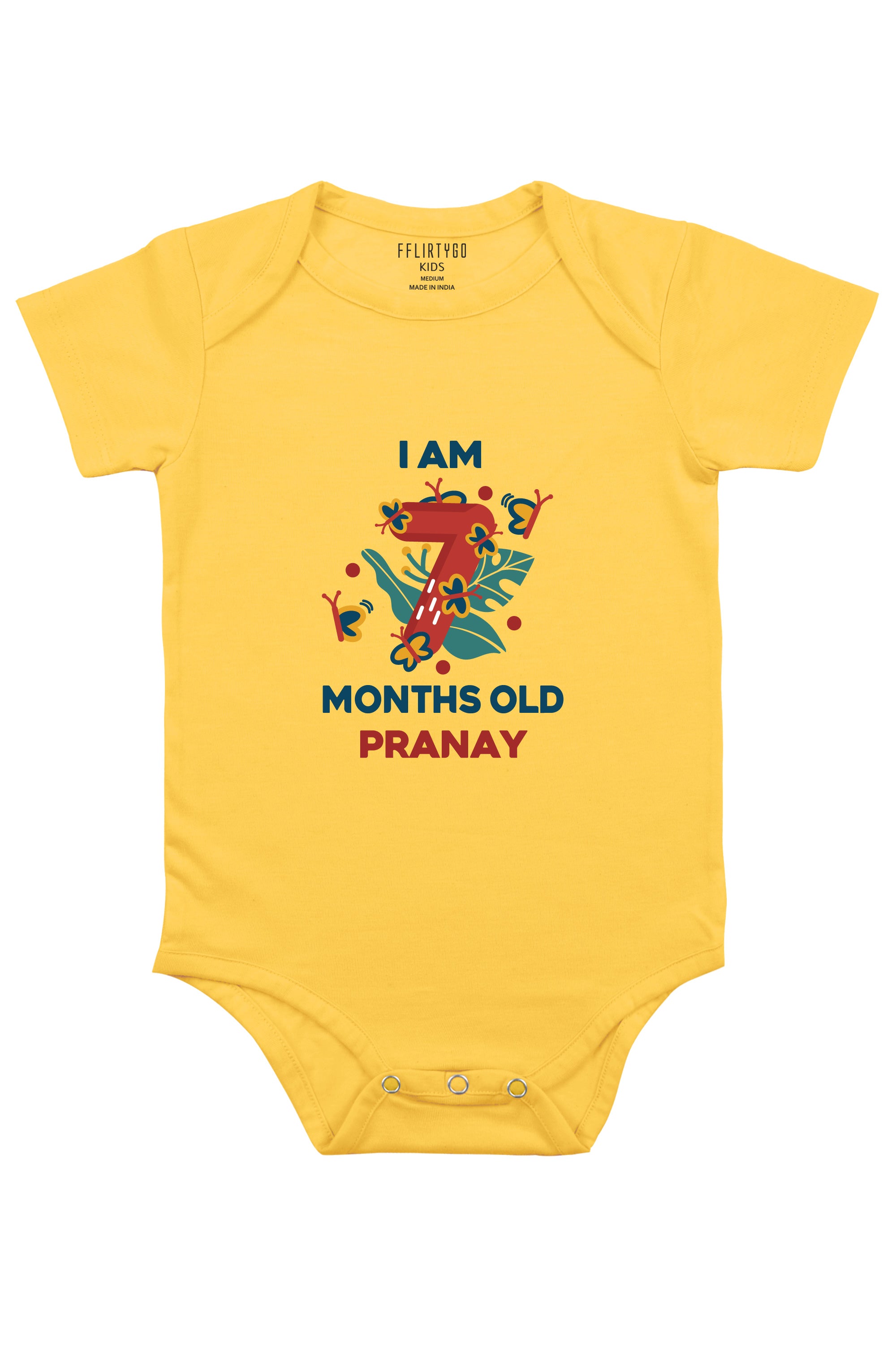 Seven Month Birthday Baby Romper | Onesies w/ Custom Name