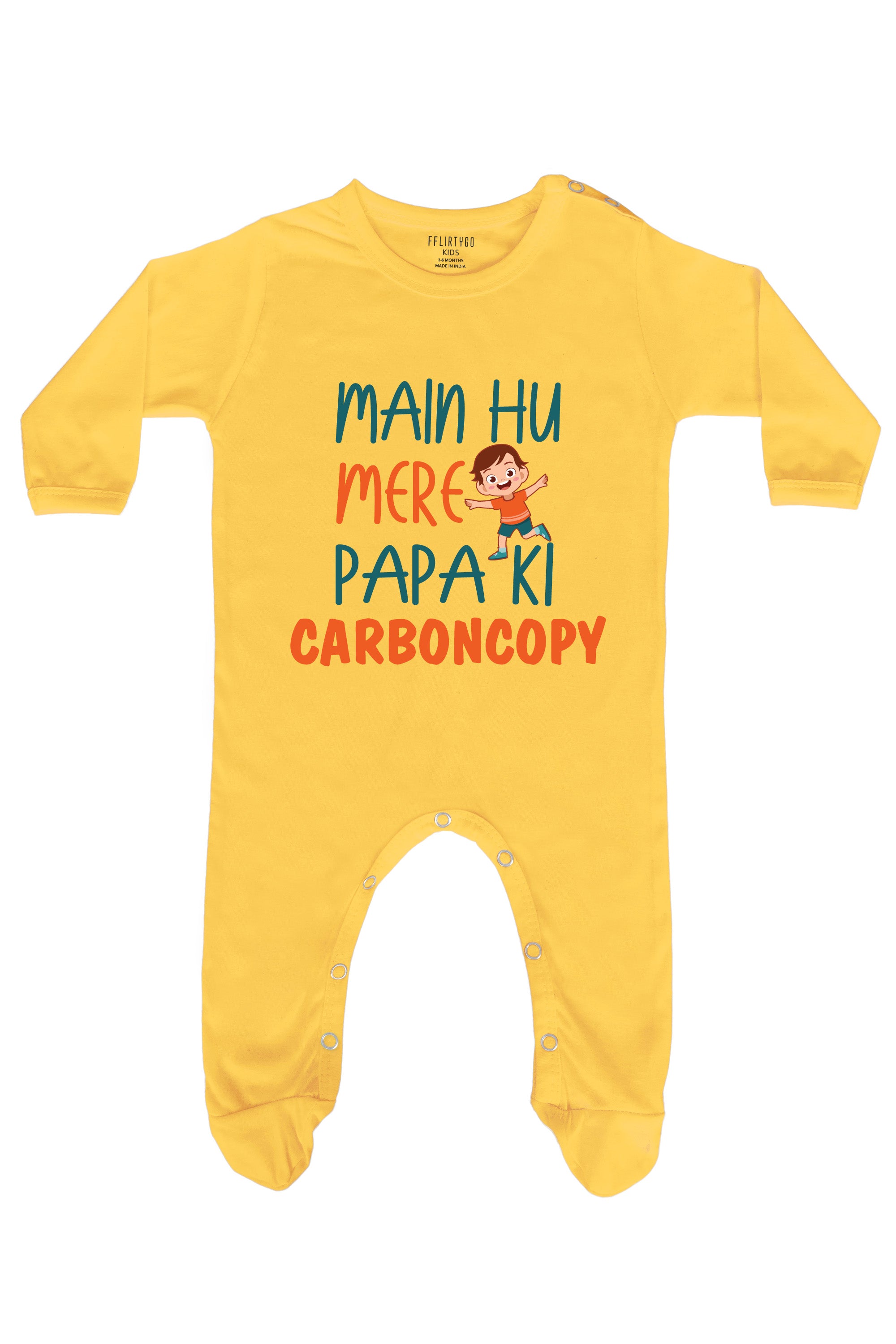 Main Hu Mere Papa Ki Carboncopy Boy Baby Romper | Onesies