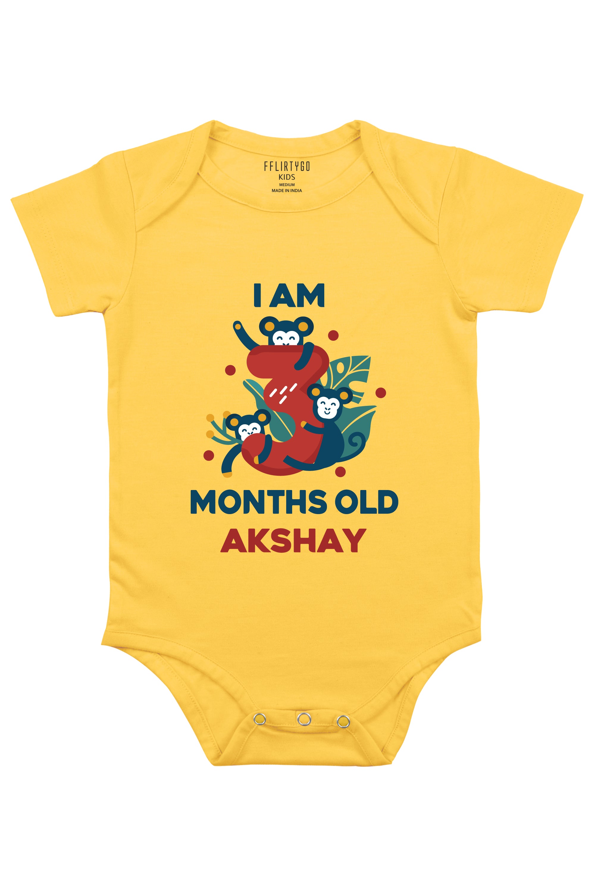 Three Month Birthday Baby Romper | Onesies w/ Custom Name